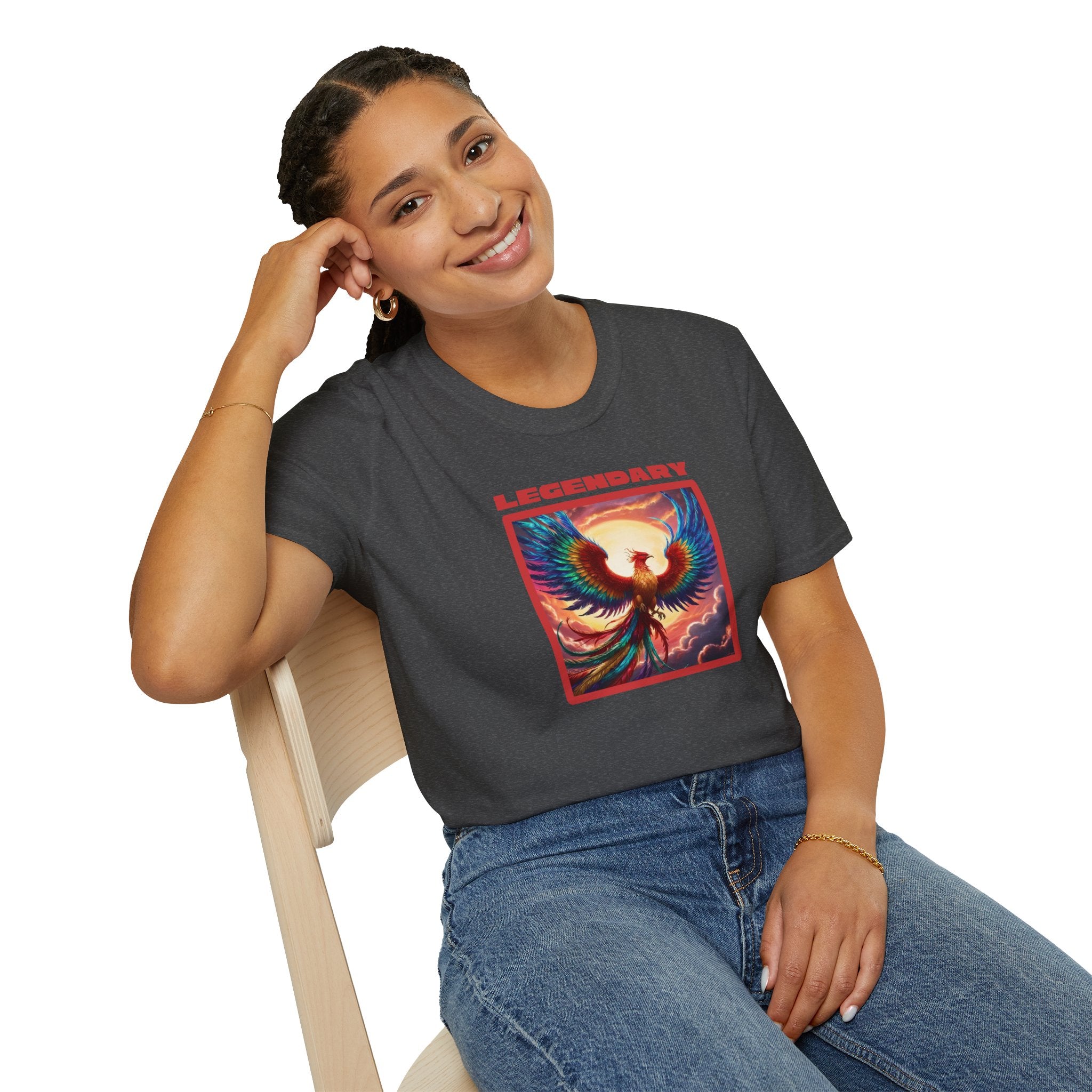 Phoenix Graphic Tee: Legendary Bird, Soft Cotton Shirt, Phoenix Rising Gift