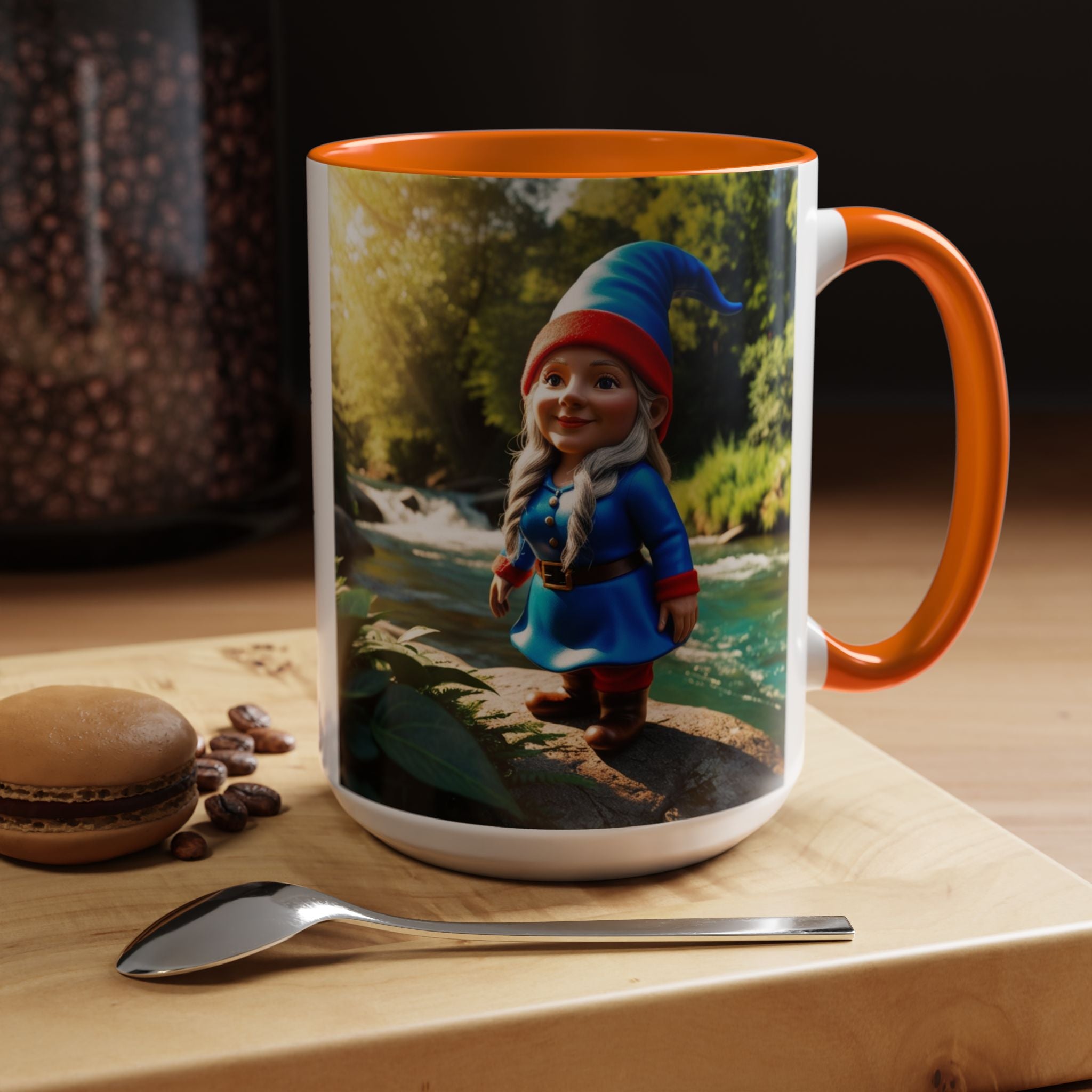 Gnome Coffee Mug:  Scandinavian Nisse, Nordic Folklore Gift, Enchanted Mushroom Garden