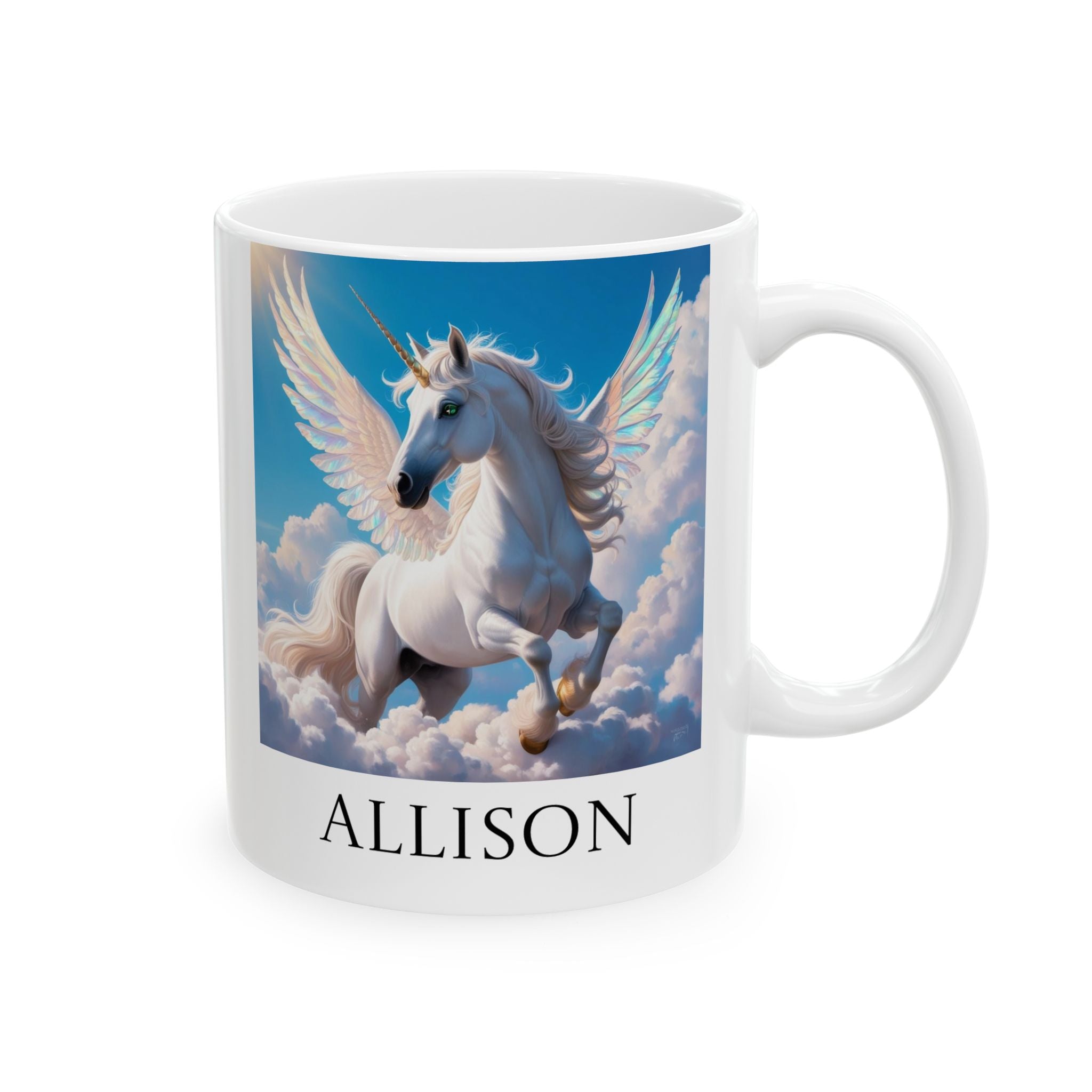 Customizable Unicorn Coffee Mug: Mythical Creature, Enchanted Alicorn, Fairytale Gift