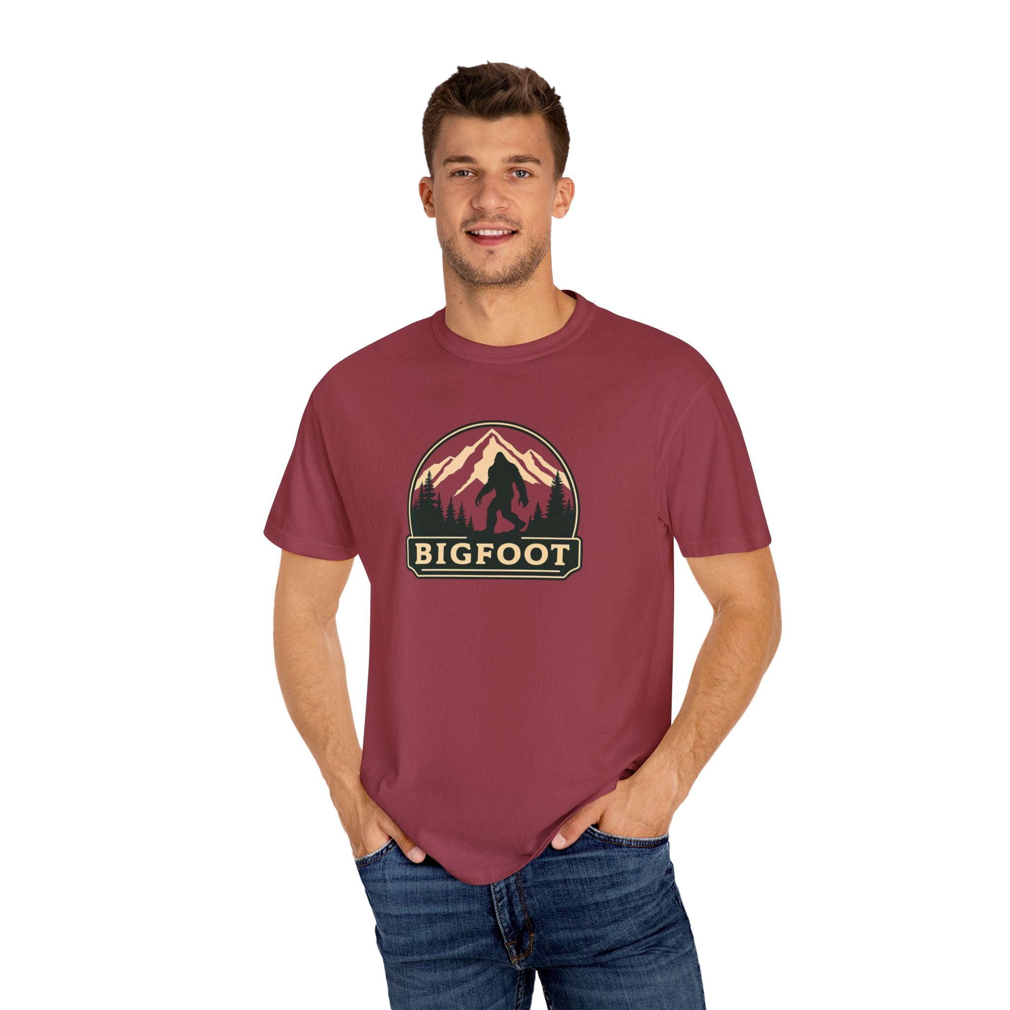 Sasquatch Camping TShirt | Bigfoot Graphic Tee, Comfort Colors®, Retro Hiking Shirt