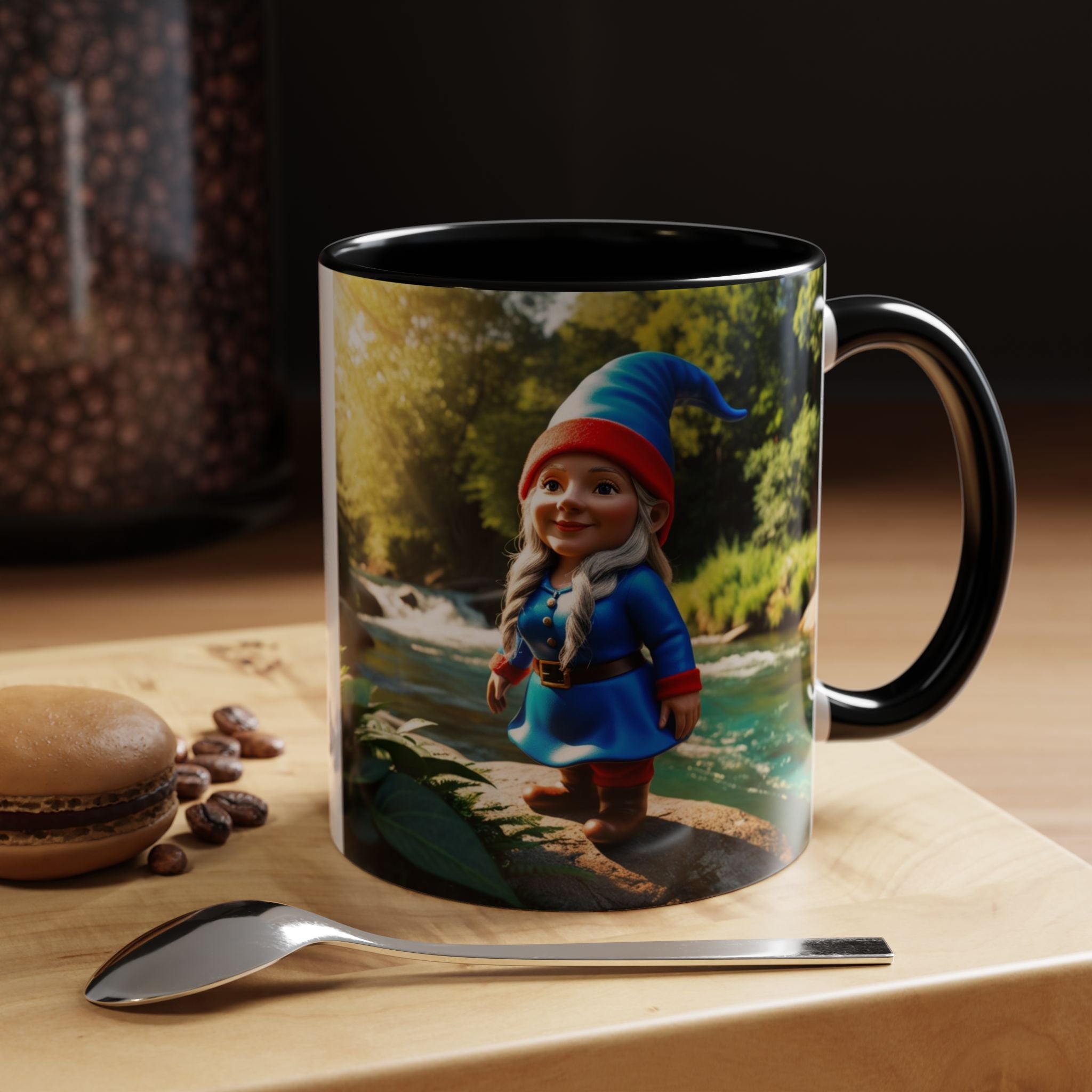 Gnome Coffee Mug:  Scandinavian Nisse, Nordic Folklore Gift, Enchanted Mushroom Garden