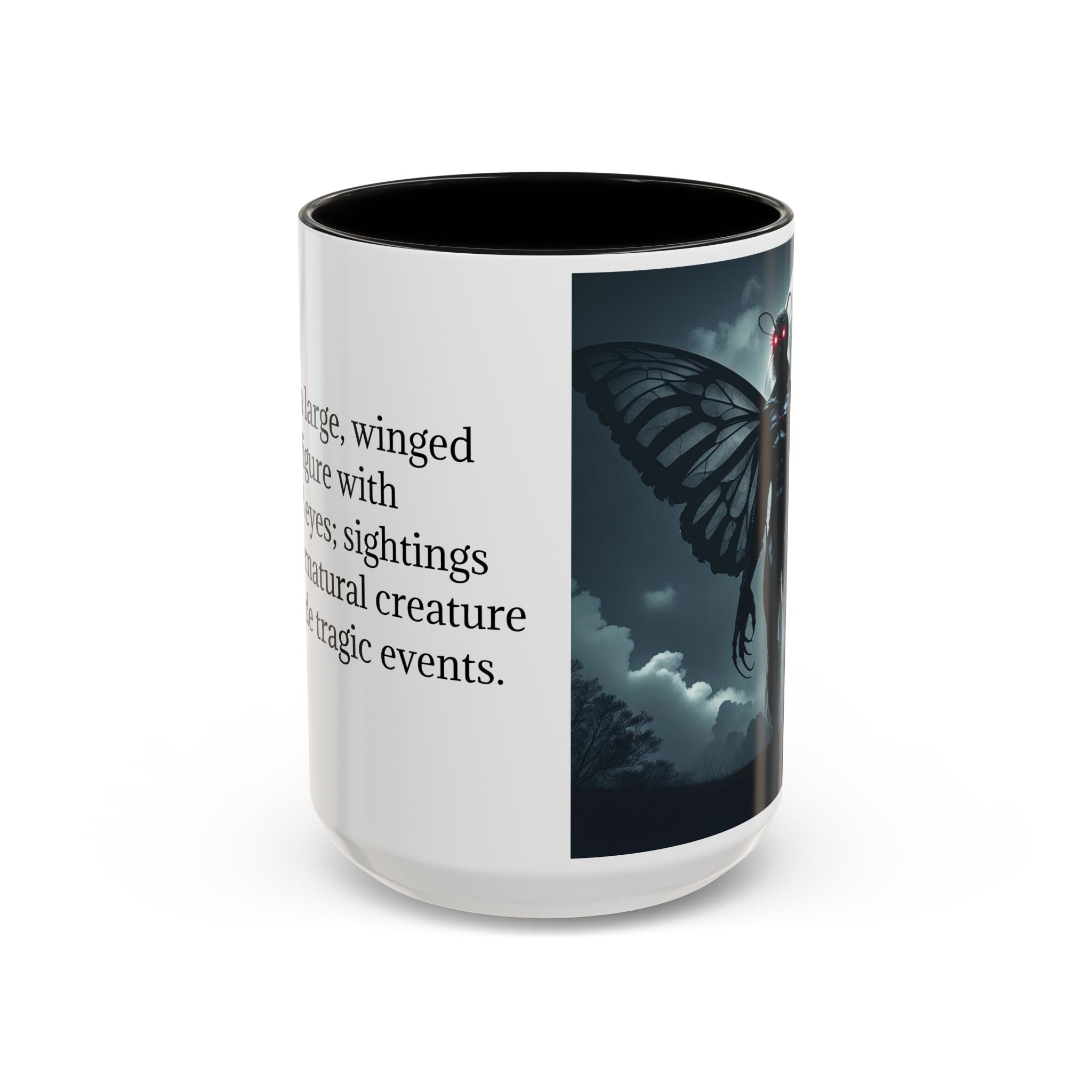 Mothman Coffee Mug: Supernatural Cryptid, Legendary Monster, Mugs for Men (Moon)