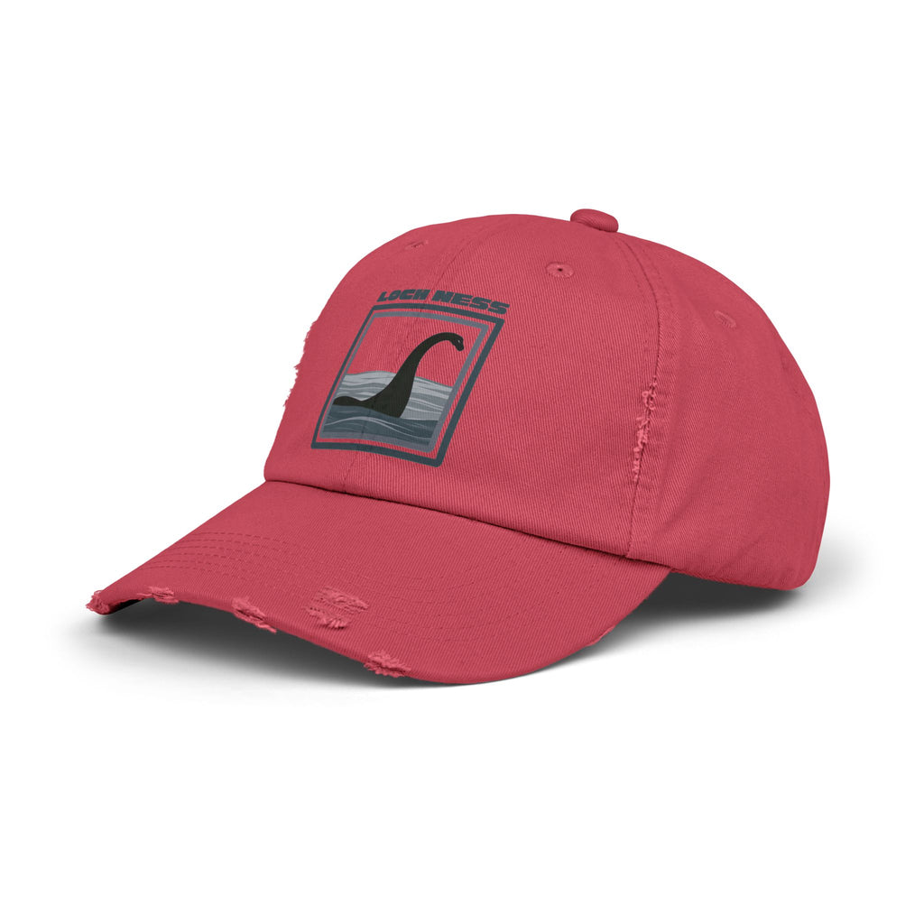 Loch Ness Monster: Unisex Distressed Cap, Adjustable Strap, Casual Outdoor Style (Slate)