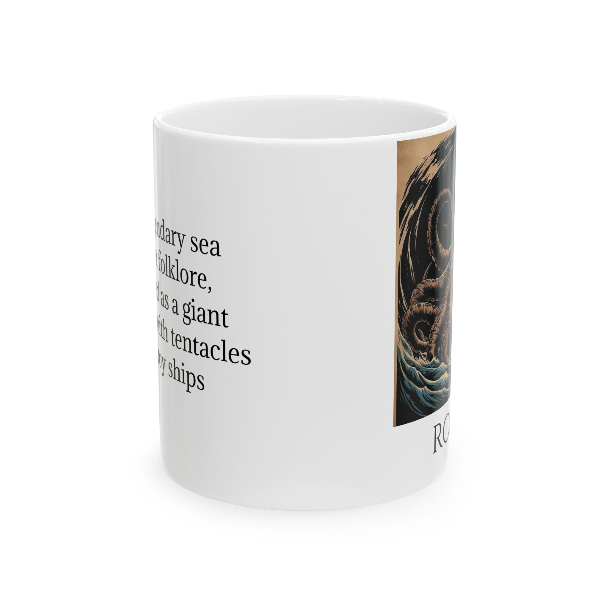 Personalized Kraken Coffee Mug: Giant Squid, Mythical Creature, Sea Monster
