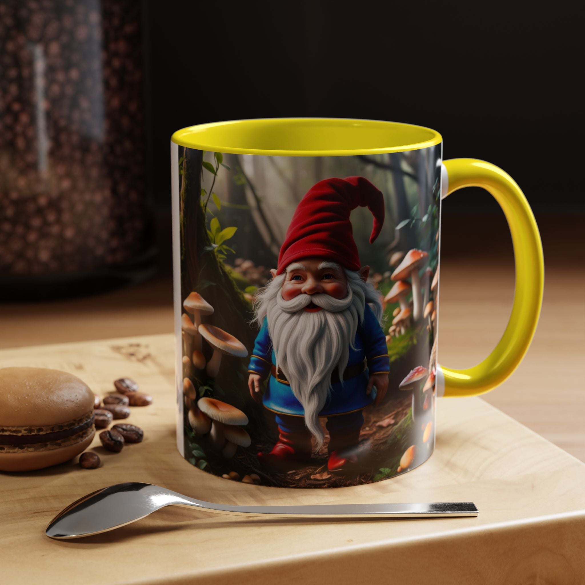 Gnome Coffee Mug: Nordic Folklore Gift, Scandinavian Nisse, Enchanted Mushroom Garden