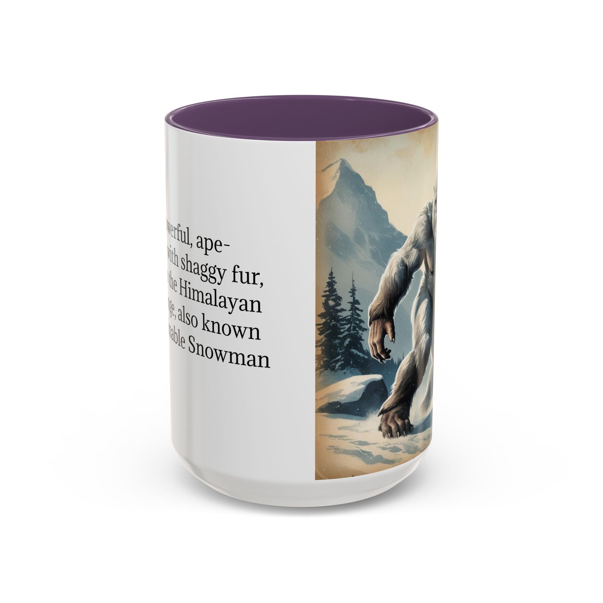 Abominable Snowman Ceramic Mug: Yeti Coffee Cup, Himalayan Mountain Cryptid, Bigfoot Camping Gift