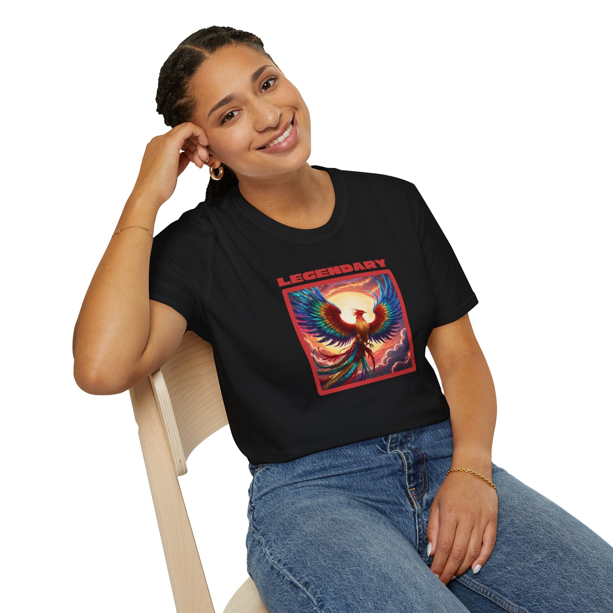 Phoenix Graphic Tee: Legendary Bird, Soft Cotton Shirt, Phoenix Rising Gift