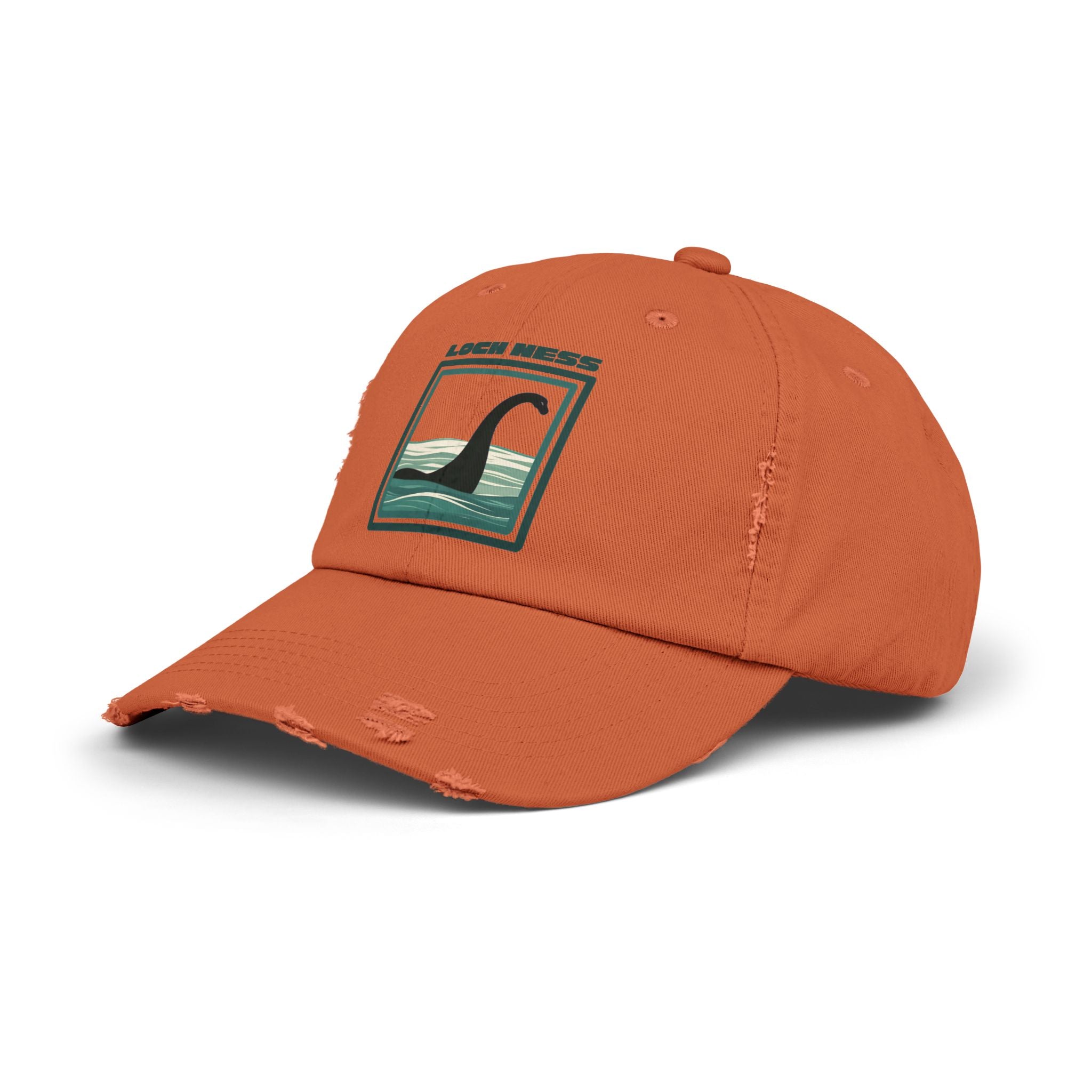 Loch Ness Monster: Unisex Distressed Cap, Adjustable Strap, Casual Outdoor Style (Green)