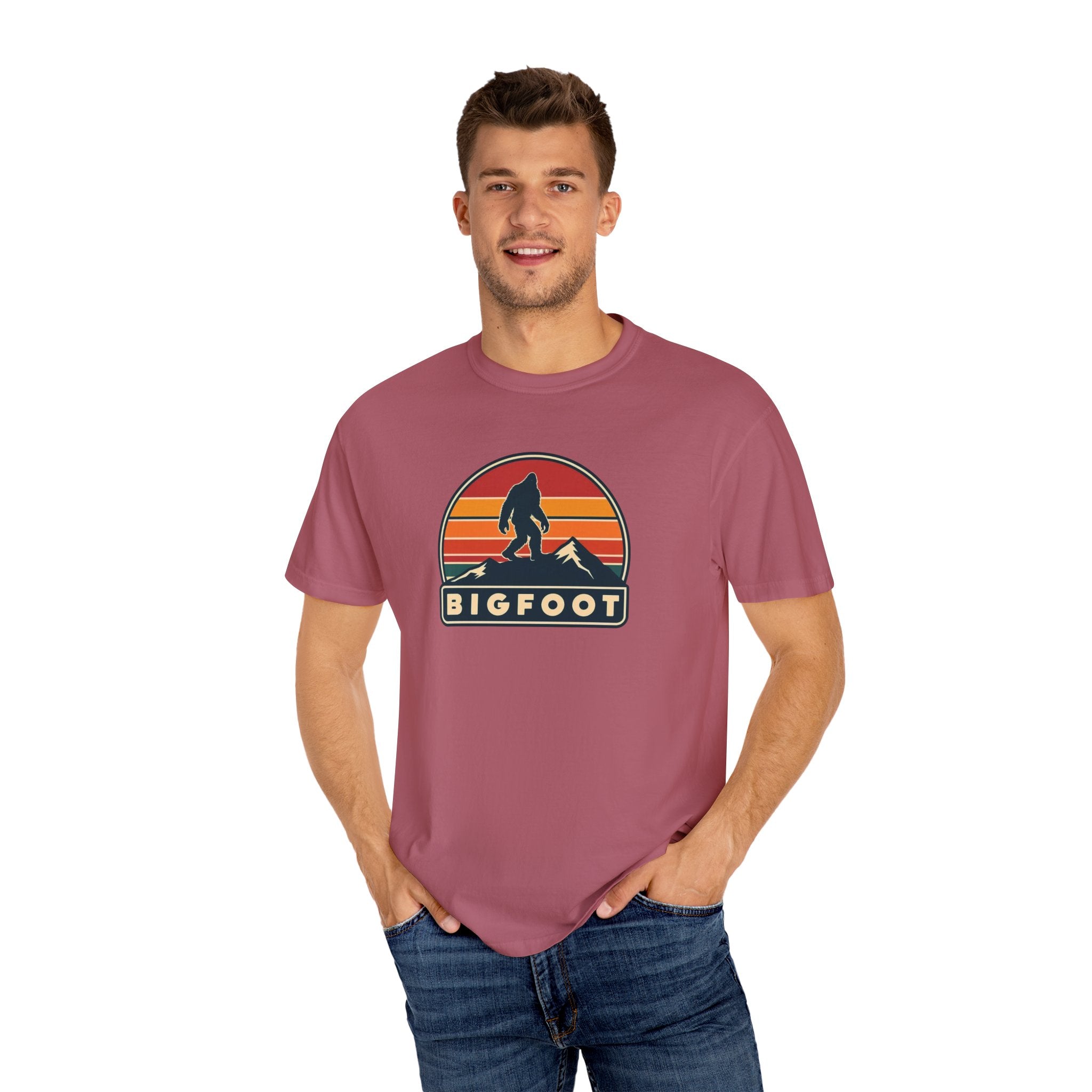 Bigfoot Shirt Comfort Colors® | Sasquatch Camping TShirt, Retro Graphic Tee, Cryptid Outdoor Clothing