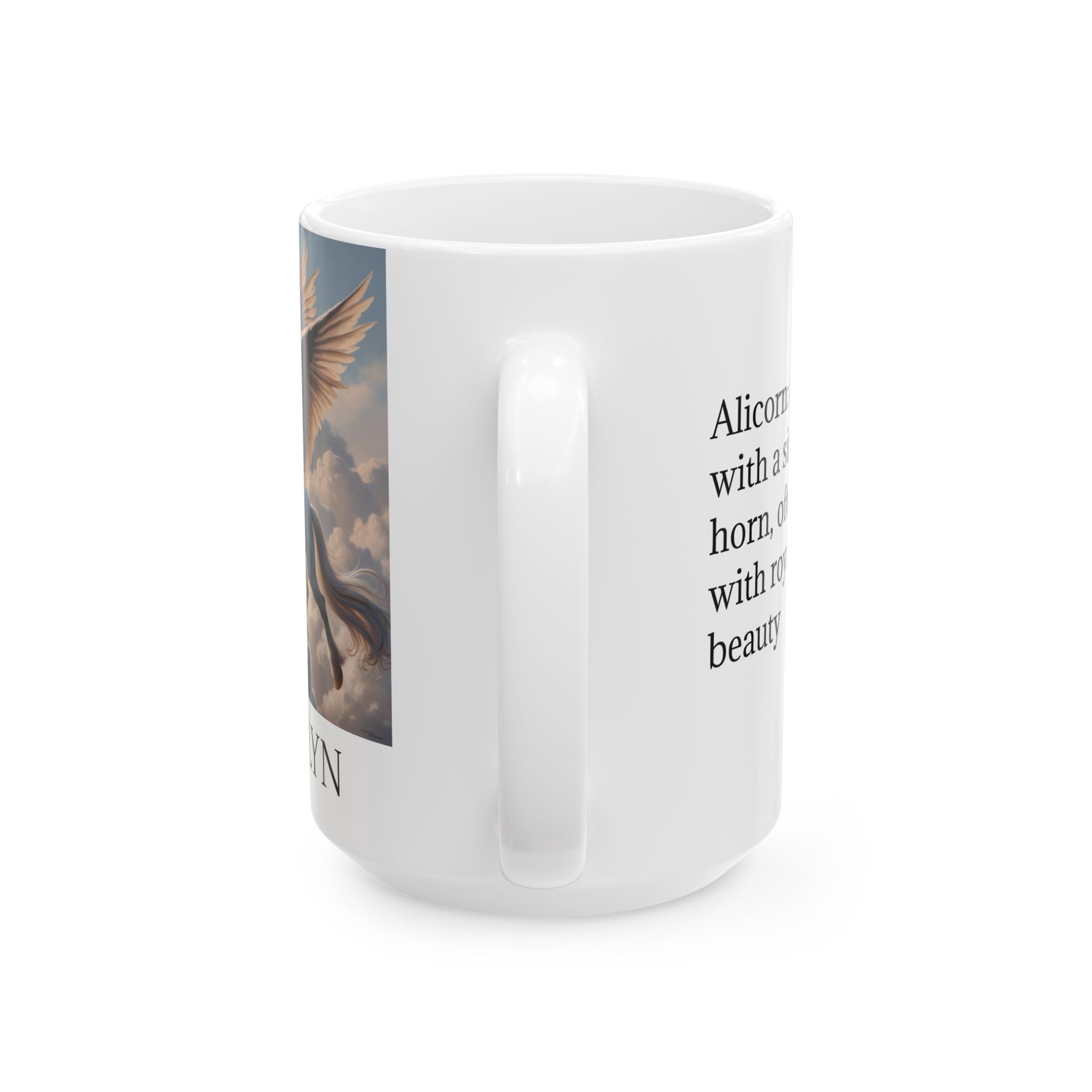Personalized Unicorn Coffee Mug: Mythical Creature, Enchanted Alicorn, Customizable Gift