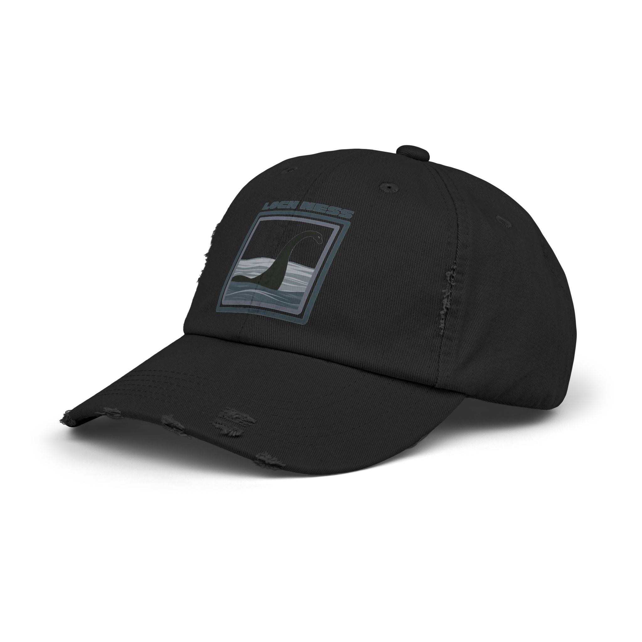 Loch Ness Monster: Unisex Distressed Cap, Adjustable Strap, Casual Outdoor Style (Slate)