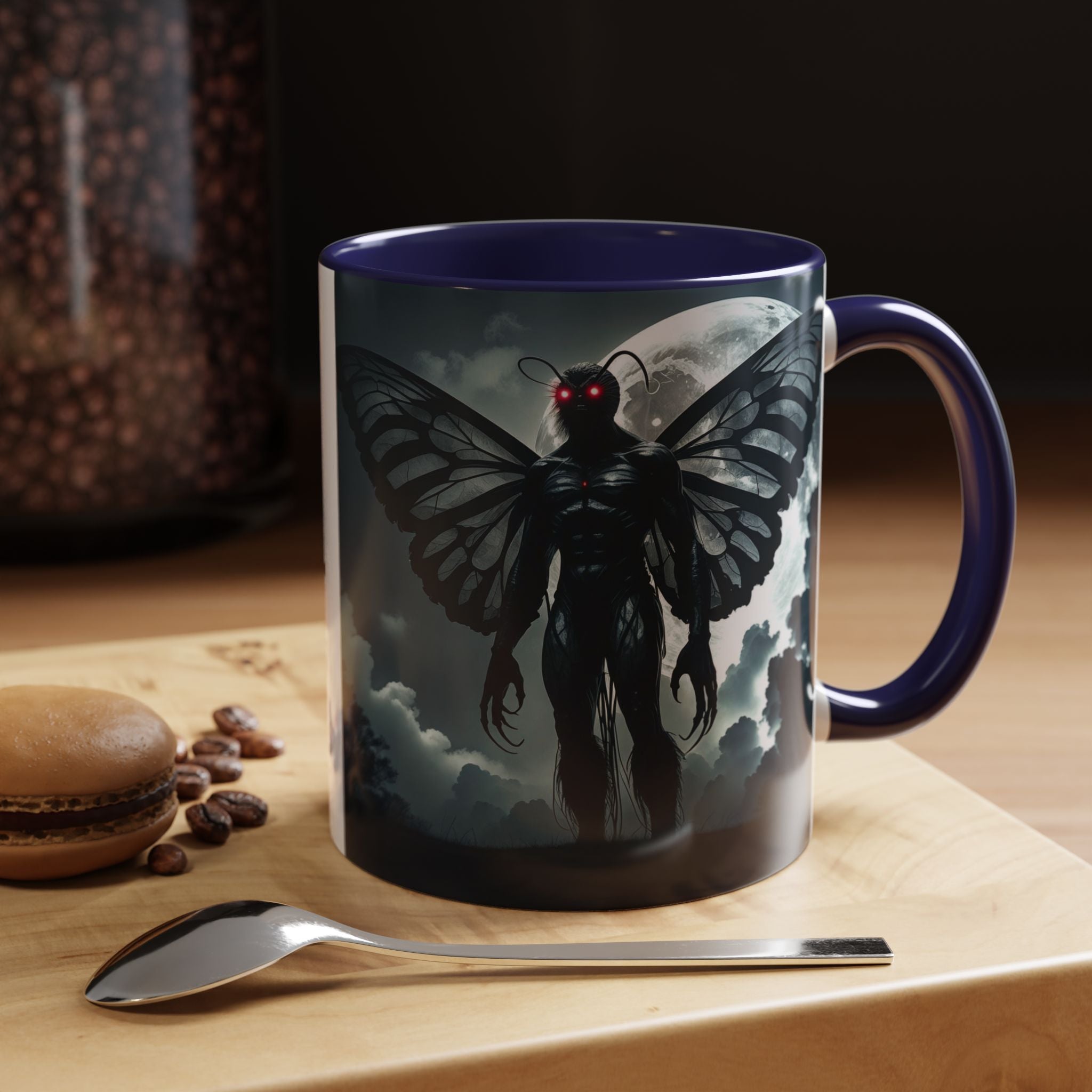Mothman Coffee Mug: Supernatural Cryptid, Legendary Monster, Mugs for Men (Moon)