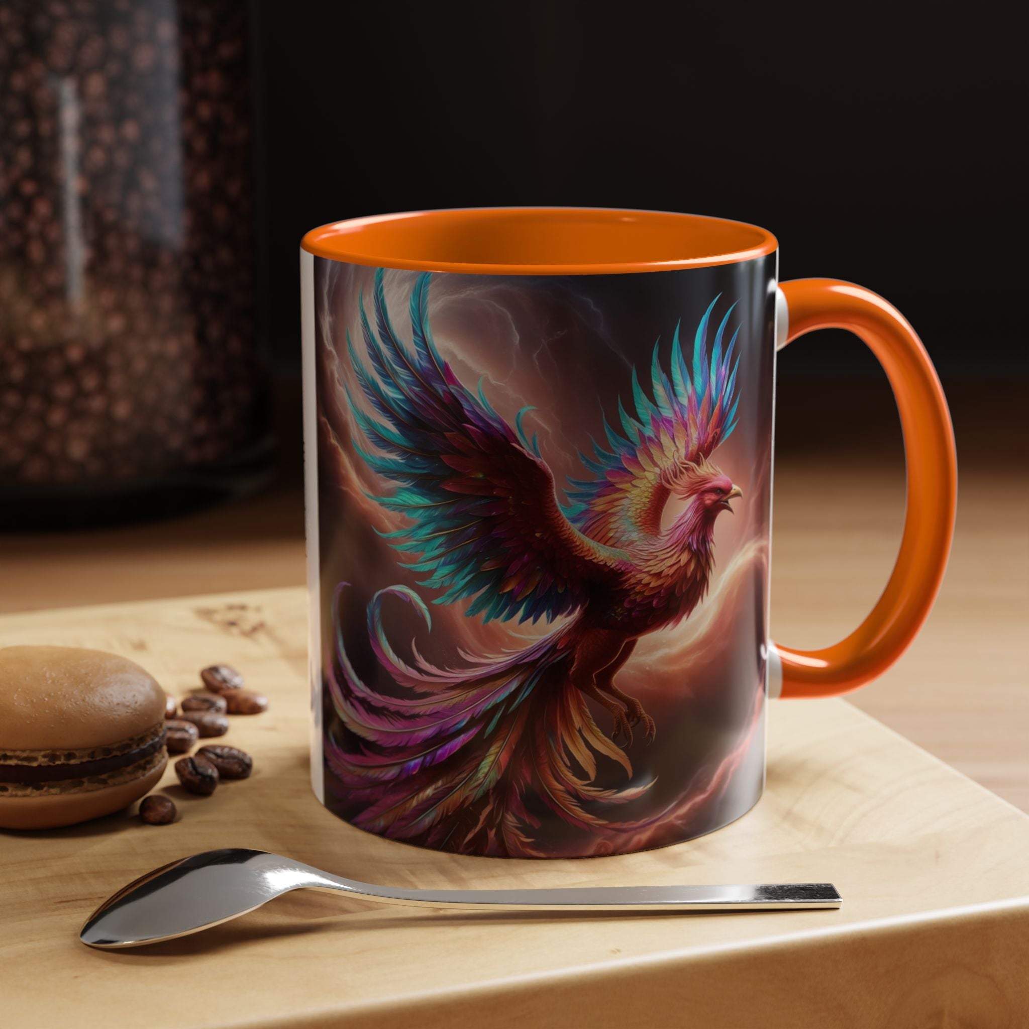 Phoenix Coffee Mug: Legendary Creature, Firebird Cryptid Coffee Cup, Renewal Rebirth