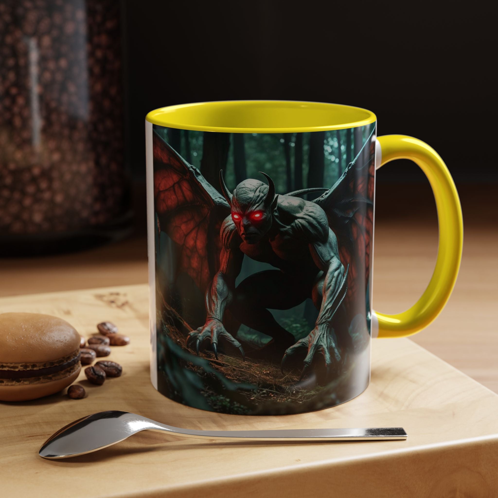Mothman Mug: Supernatural Monster, Cryptid Mug, Mythical Creature, Urban Legend (Crouching)