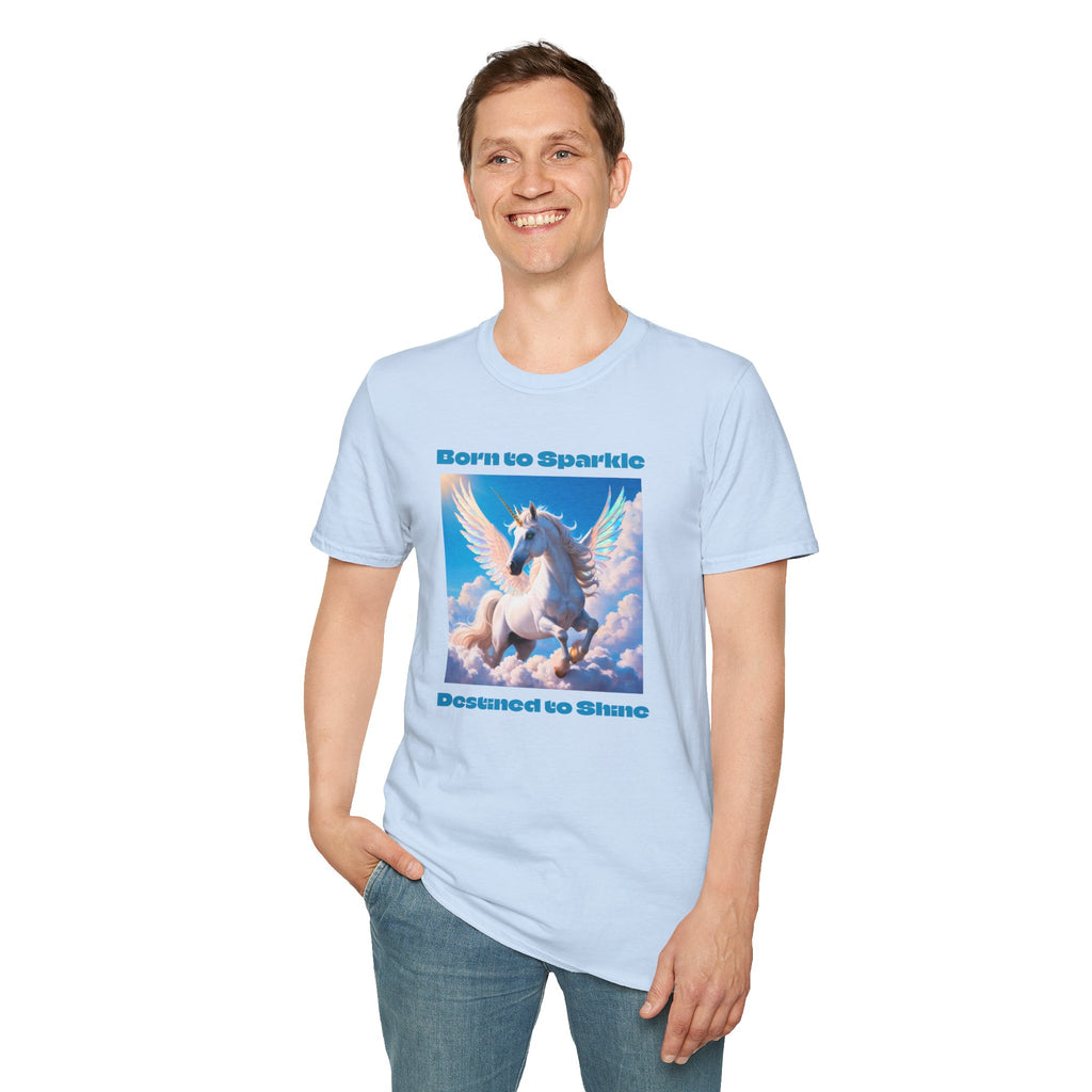 Unicorn Shirt: Legendary Alicorn Graphic Tee, Boho Clothing, Fantasy Apparel (Blue)