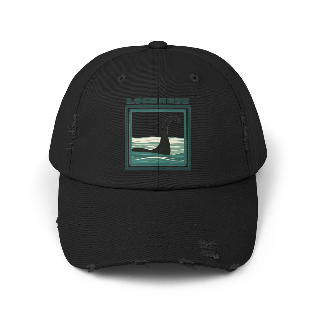 Loch Ness Monster: Unisex Distressed Cap, Adjustable Strap, Casual Outdoor Style (Green)