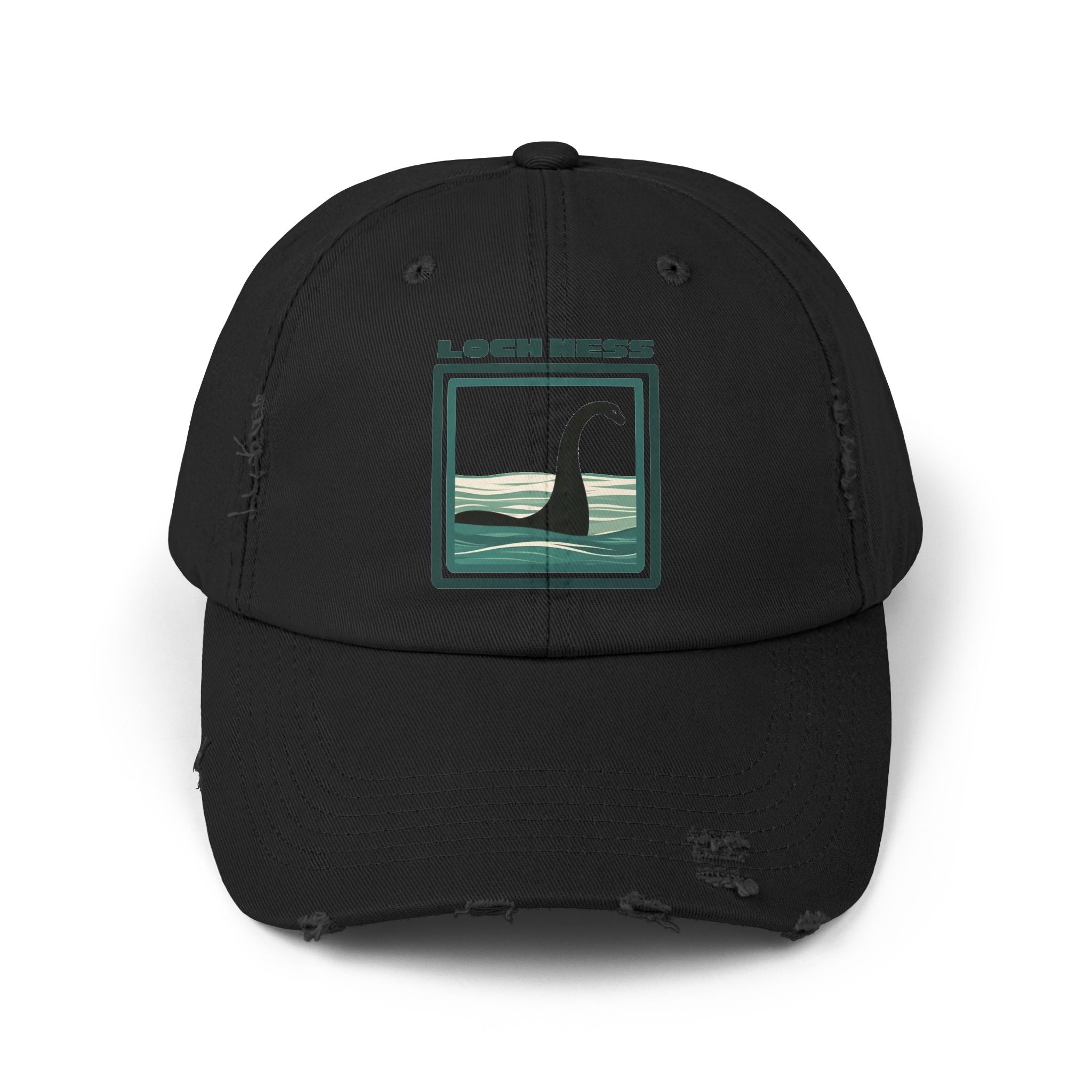 Loch Ness Monster: Unisex Distressed Cap, Adjustable Strap, Casual Outdoor Style (Green)