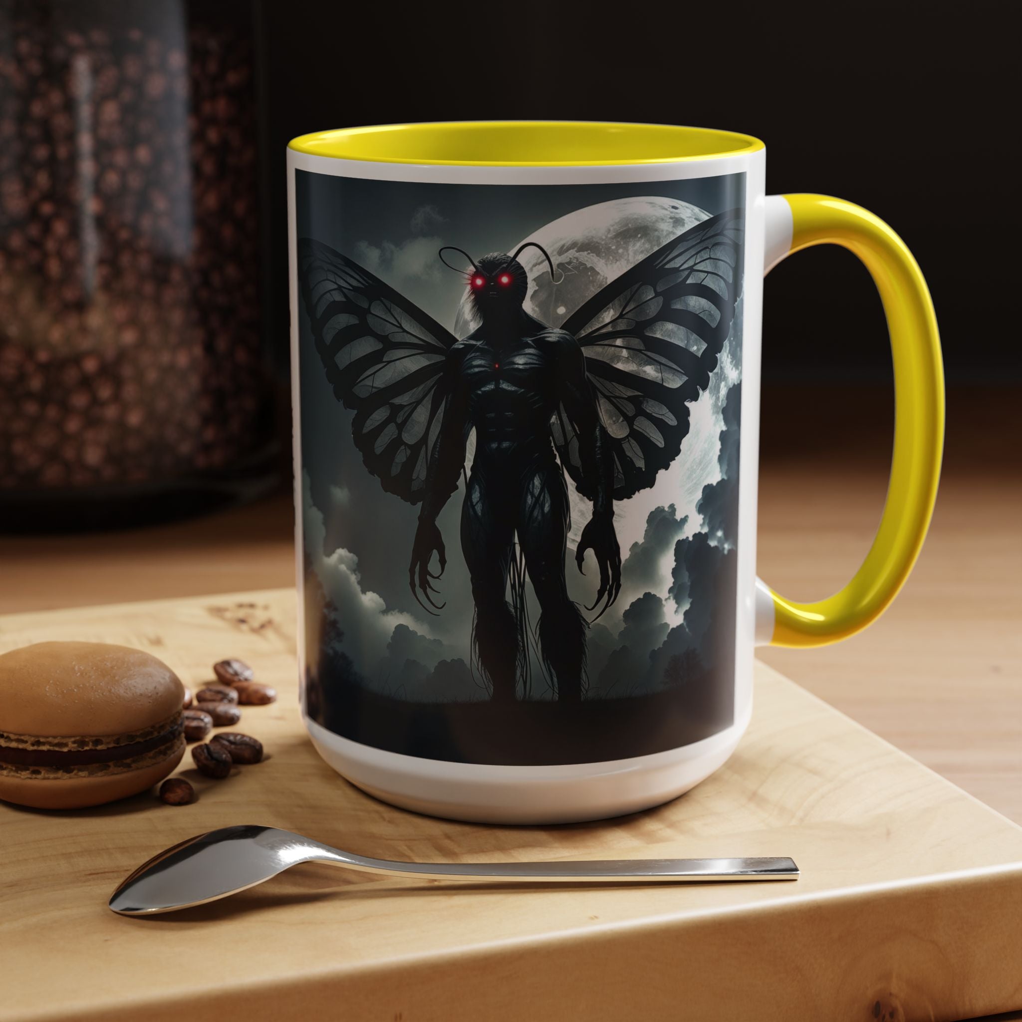 Mothman Coffee Mug: Supernatural Cryptid, Legendary Monster, Mugs for Men (Moon)