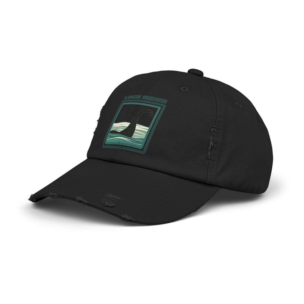 Loch Ness Monster: Unisex Distressed Cap, Adjustable Strap, Casual Outdoor Style (Green)