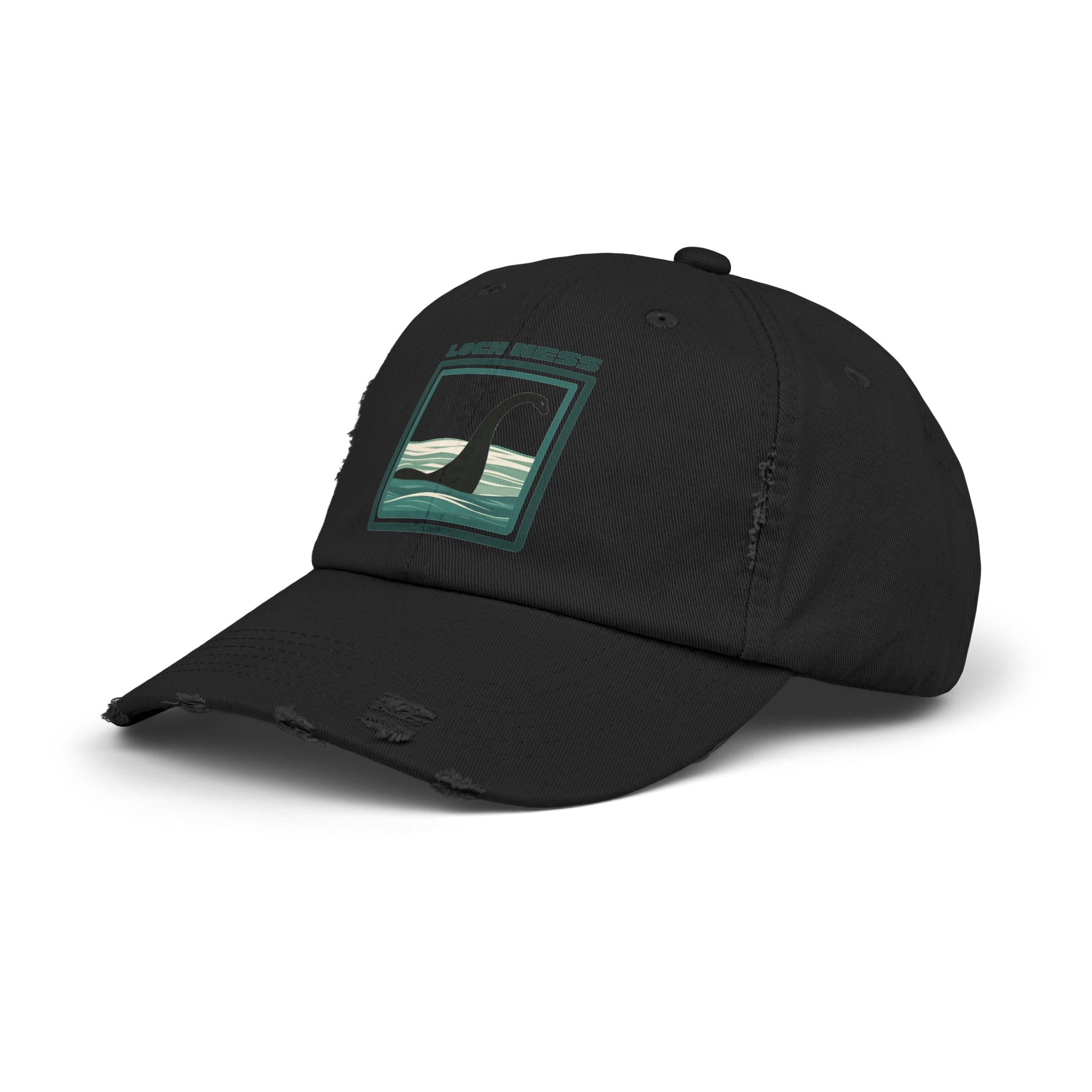 Loch Ness Monster: Unisex Distressed Cap, Adjustable Strap, Casual Outdoor Style (Green)