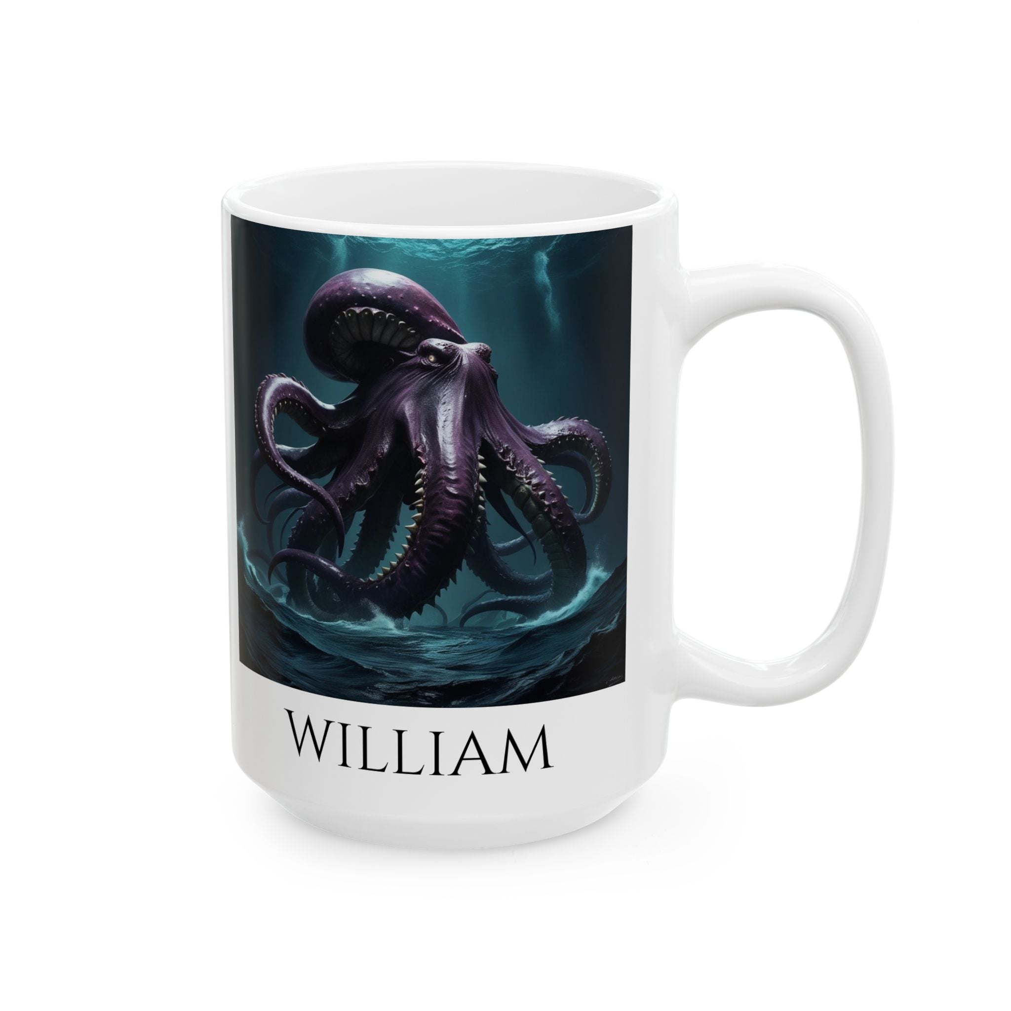 Personalized Kraken Coffee Mug: Giant Squid, Nautical Coffee Cup, Sea Creature Gift