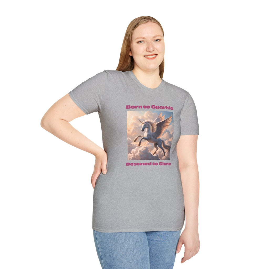 Unicorn Graphic Tee: Legendary Alicorn, Soft Cotton Shirt, Born to Sparkle