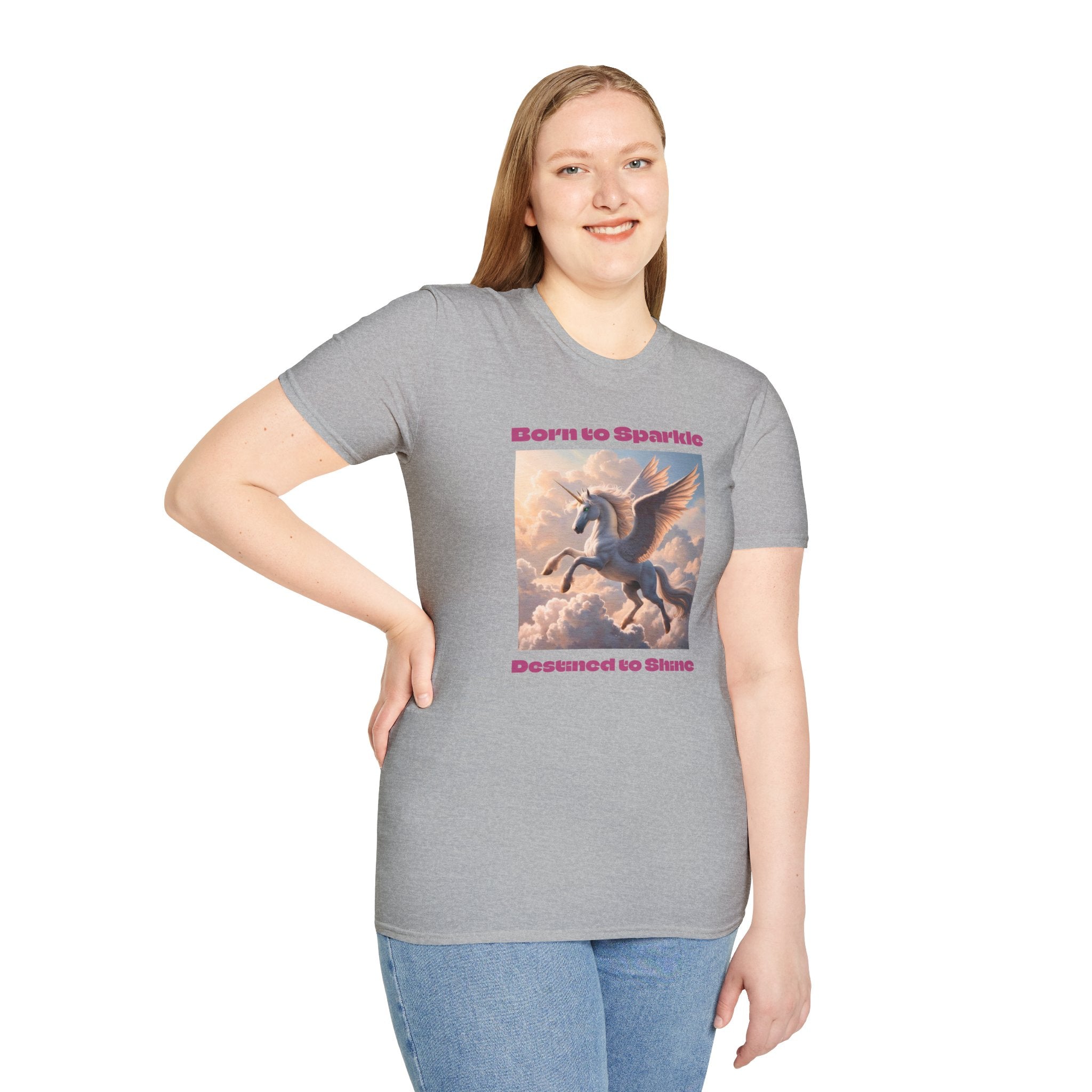 Unicorn Graphic Tee: Legendary Alicorn, Soft Cotton Shirt, Born to Sparkle