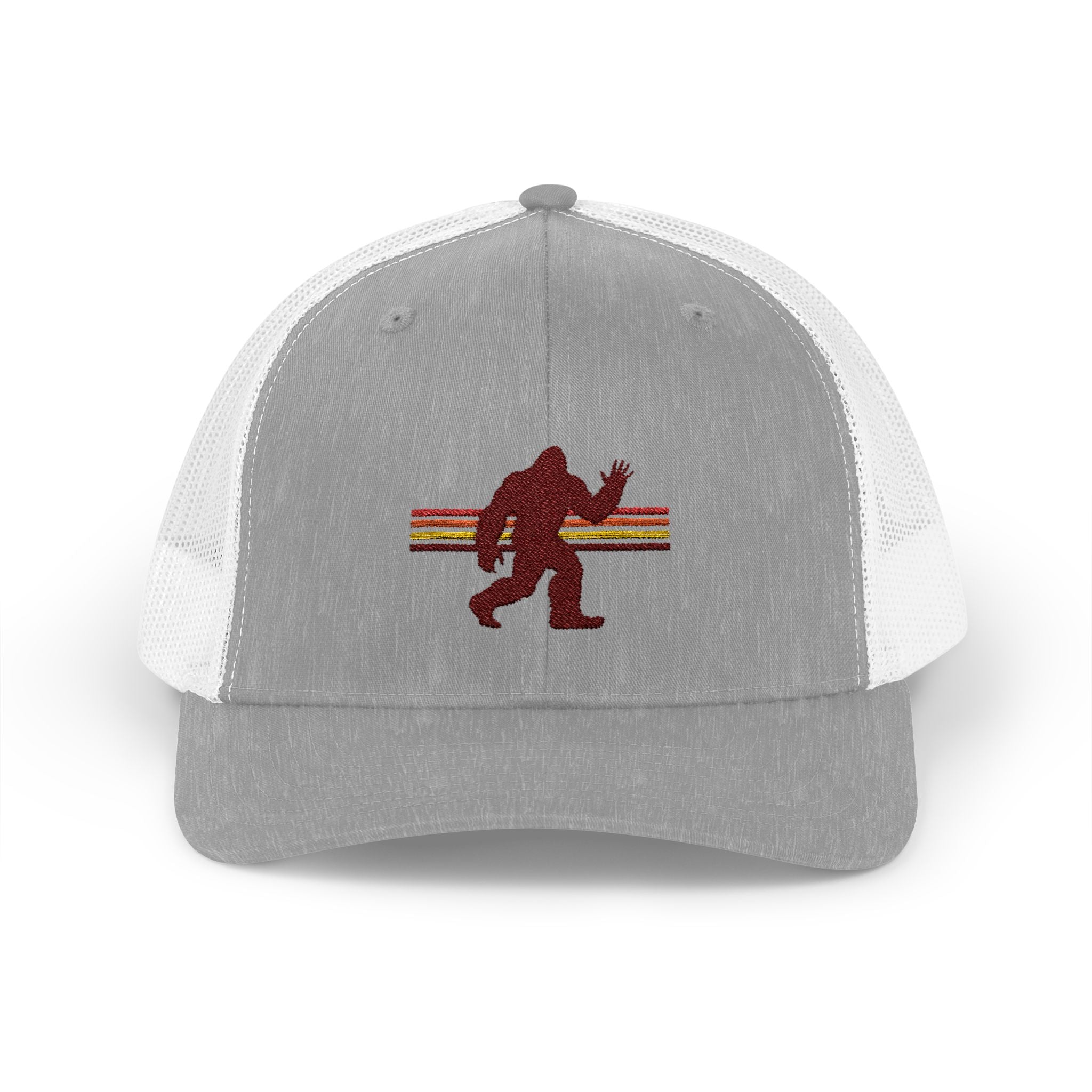Bigfoot Trucker Hat: Embroidered Baseball Cap, Sasquatch Snapback Hat