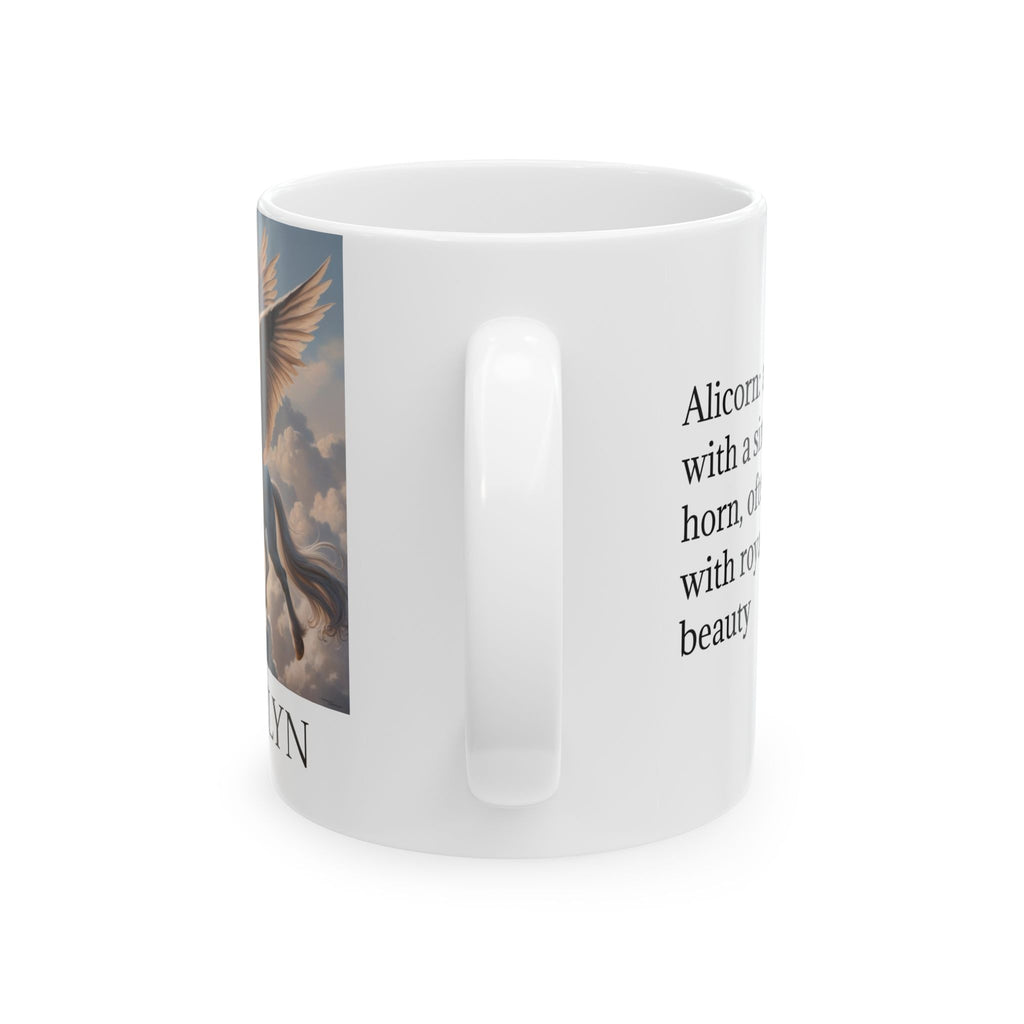 Personalized Unicorn Coffee Mug: Mythical Creature, Enchanted Alicorn, Customizable Gift