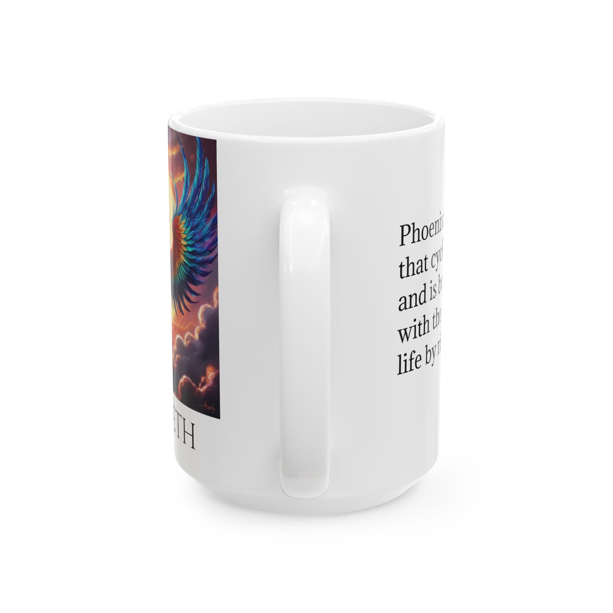 Customizable Phoenix Bird Mug: Firebird Coffee Cup, Renewal Rebirth Gift