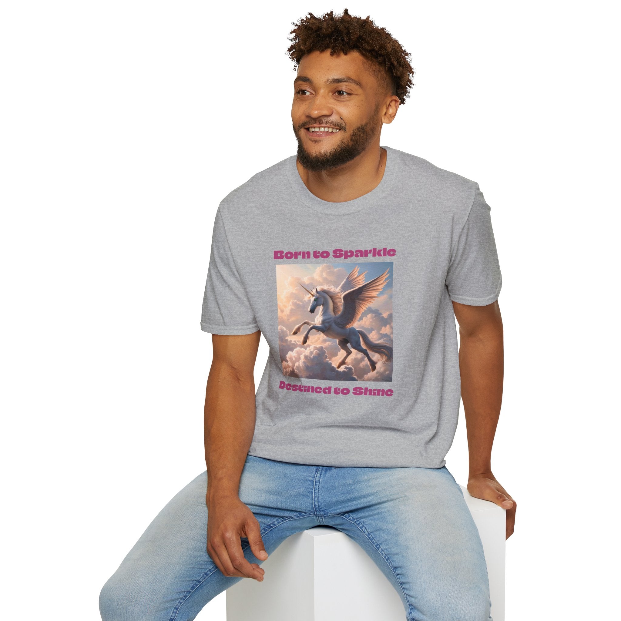 Unicorn Graphic Tee: Legendary Alicorn, Soft Cotton Shirt, Born to Sparkle