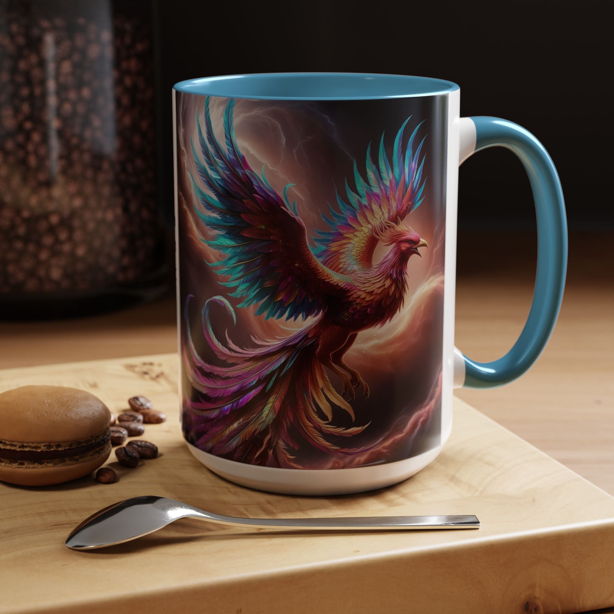 Phoenix Coffee Mug: Legendary Creature, Firebird Cryptid Coffee Cup, Renewal Rebirth