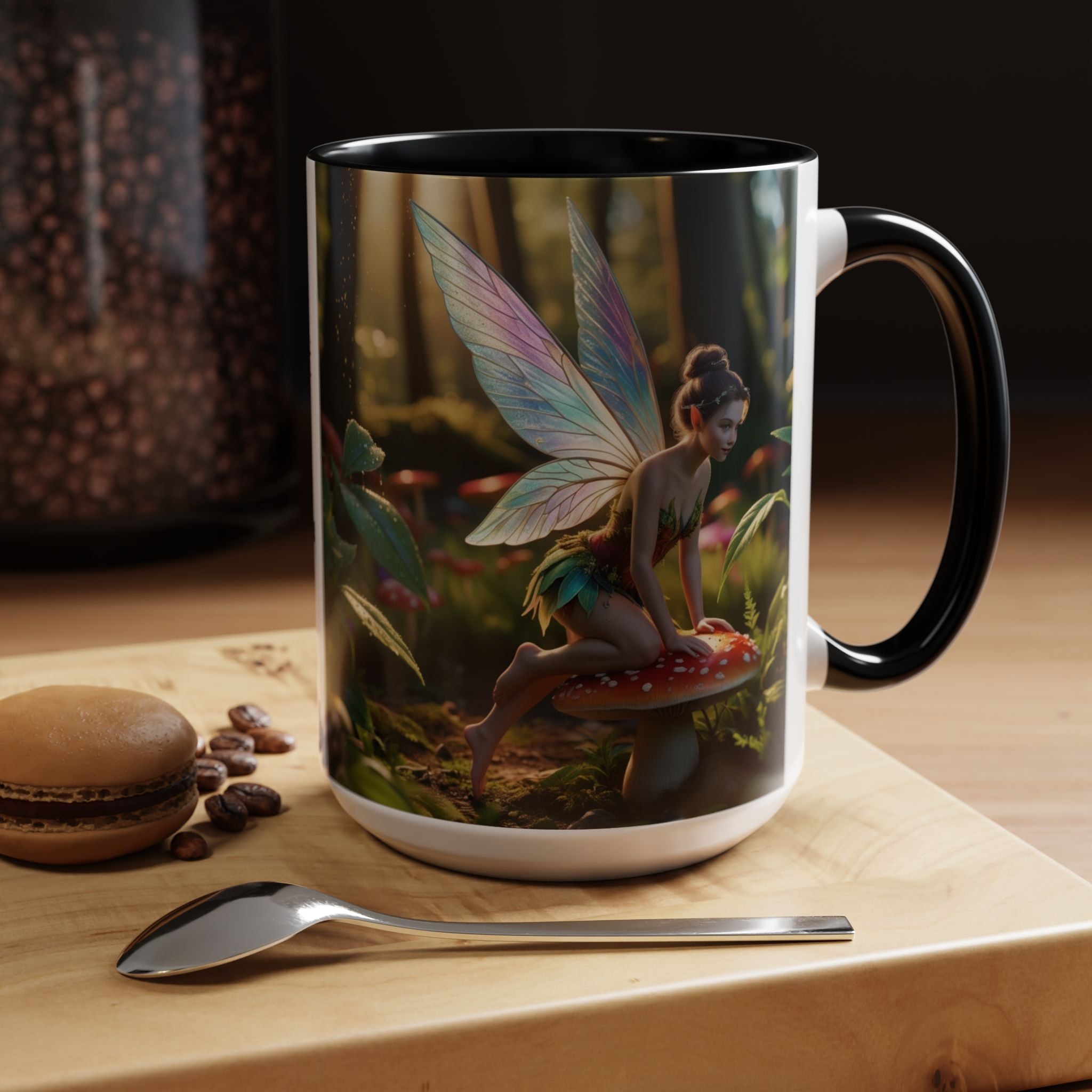 Fairy Coffee Mug: Whimsical Gift, Enchanted Toadstool Pixie Garden, Cottagecore Teacup