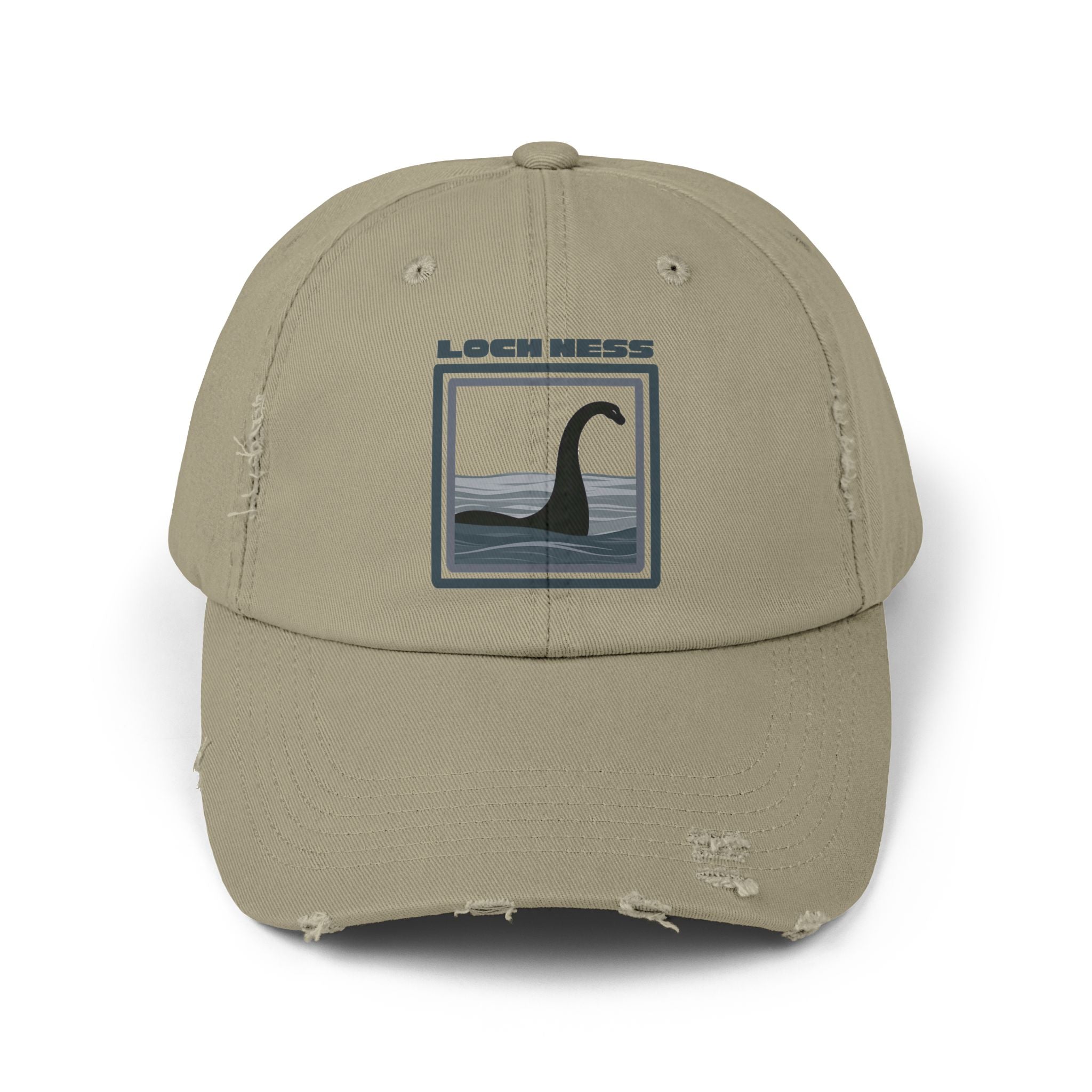 Loch Ness Monster: Unisex Distressed Cap, Adjustable Strap, Casual Outdoor Style (Slate)