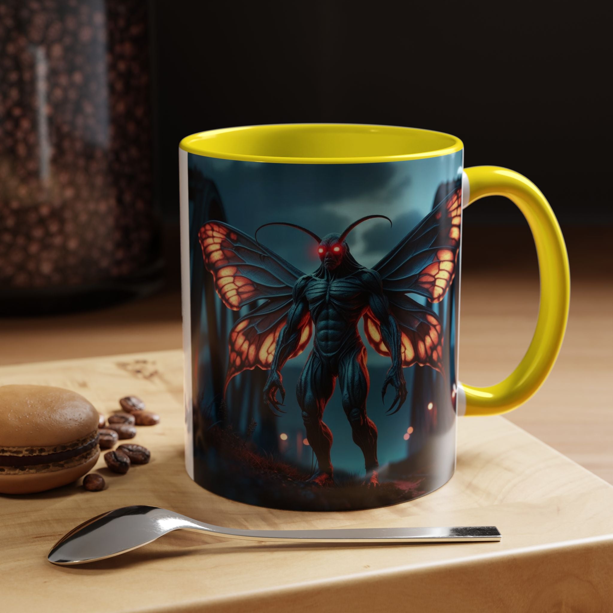 Mothman Coffee Mug: Supernatural Monster, Legendary Creature, Cryptid Gift (Bridge)