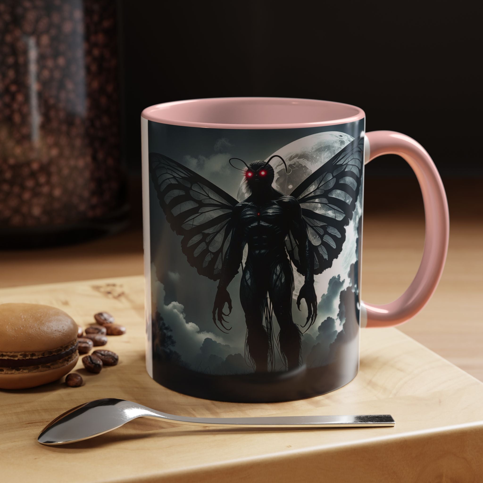Mothman Coffee Mug: Supernatural Cryptid, Legendary Monster, Mugs for Men (Moon)