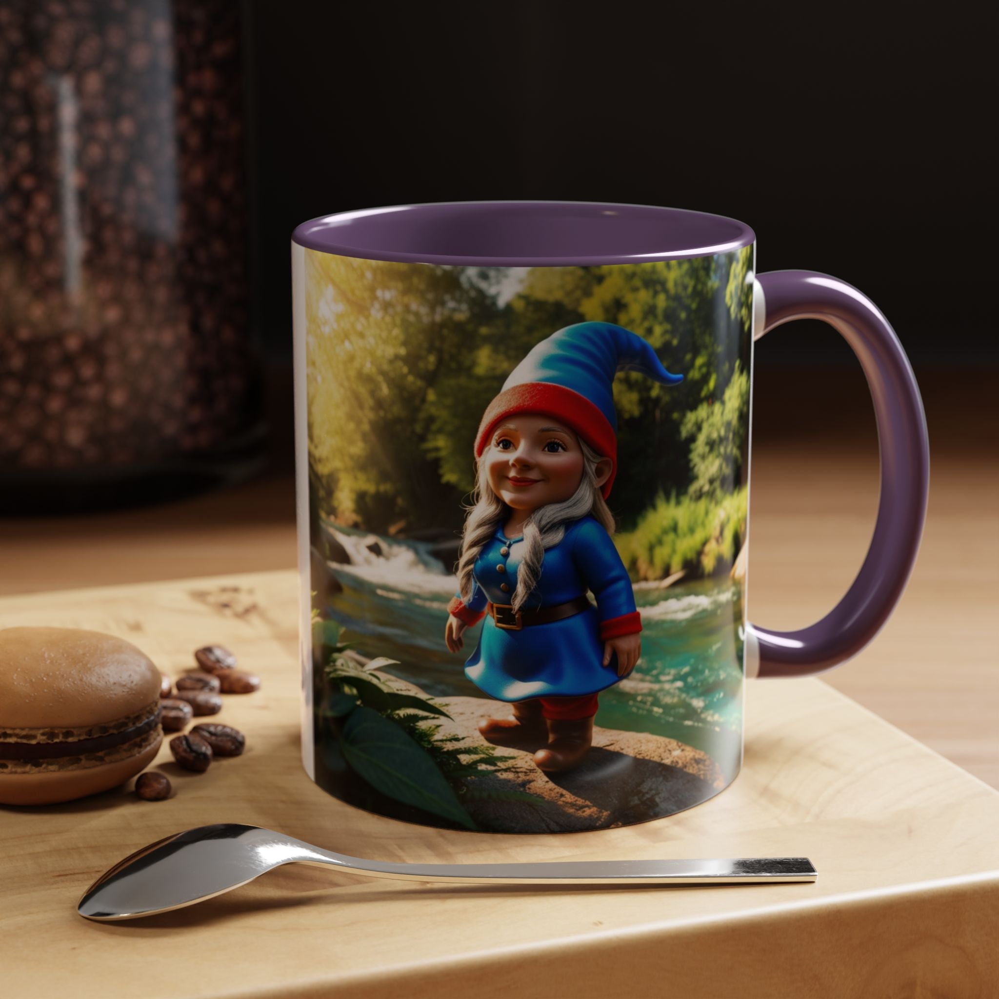 Gnome Coffee Mug:  Scandinavian Nisse, Nordic Folklore Gift, Enchanted Mushroom Garden