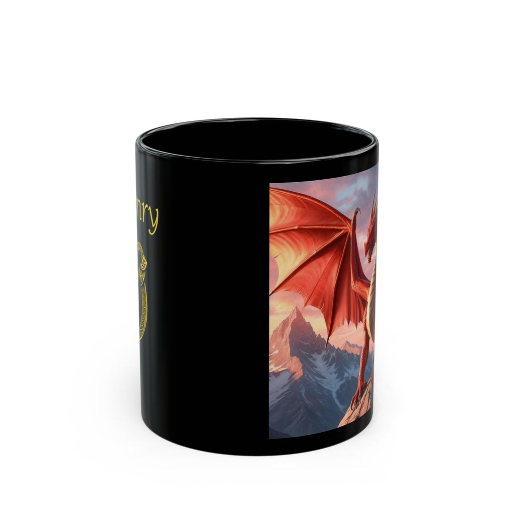Customizable Dragon Coffee Mug: Personalized Family Crest, DnD Gift, Fire Drake