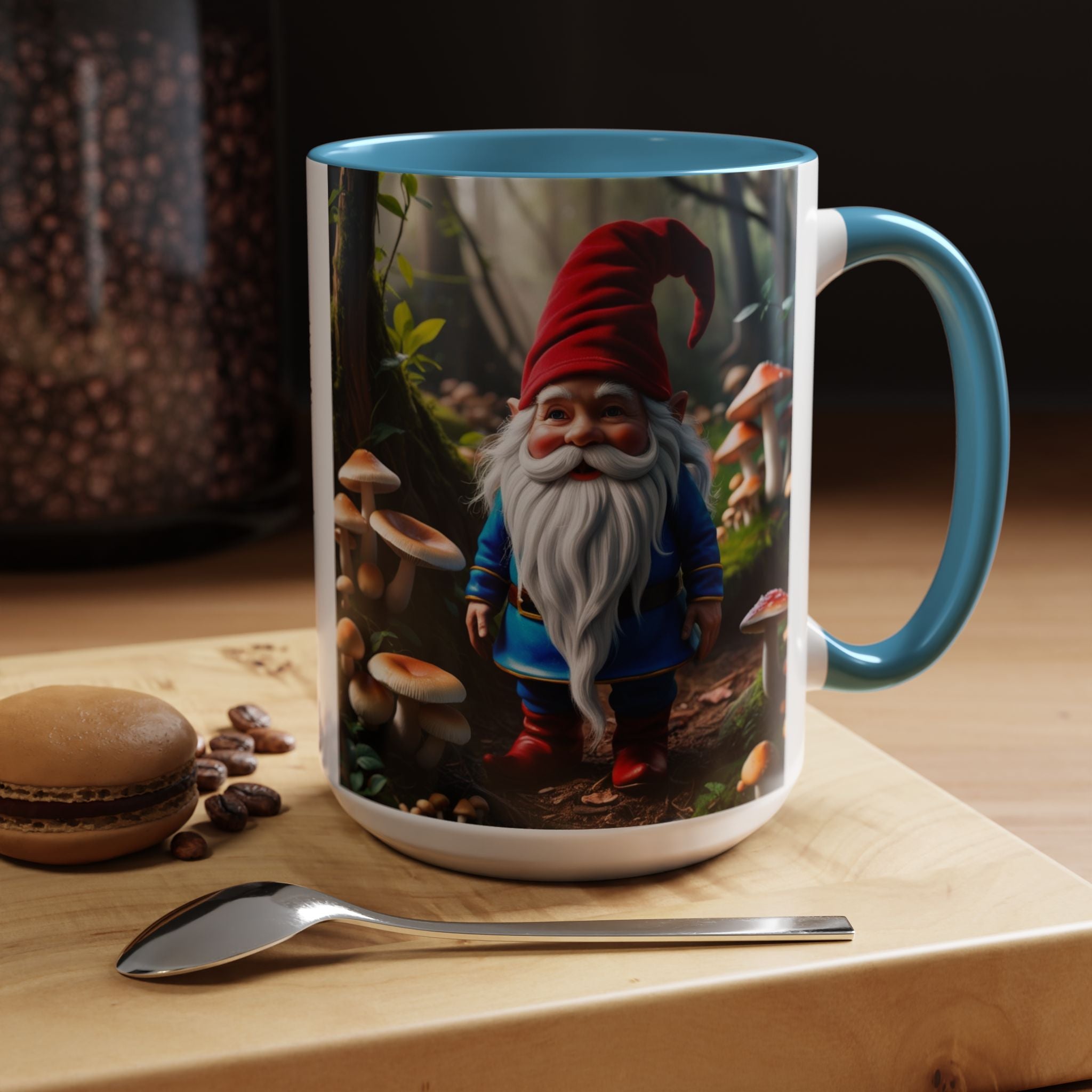 Gnome Coffee Mug: Nordic Folklore Gift, Scandinavian Nisse, Enchanted Mushroom Garden
