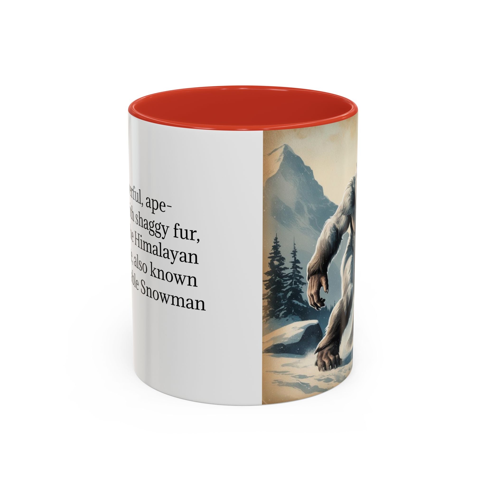 Abominable Snowman Ceramic Mug: Yeti Coffee Cup, Himalayan Mountain Cryptid, Bigfoot Camping Gift