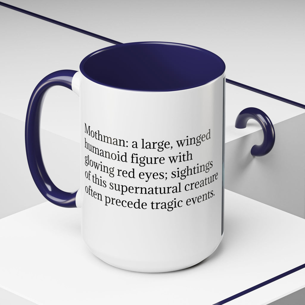 Mothman Coffee Mug: Supernatural Cryptid, Legendary Monster, Mugs for Men (Moon)