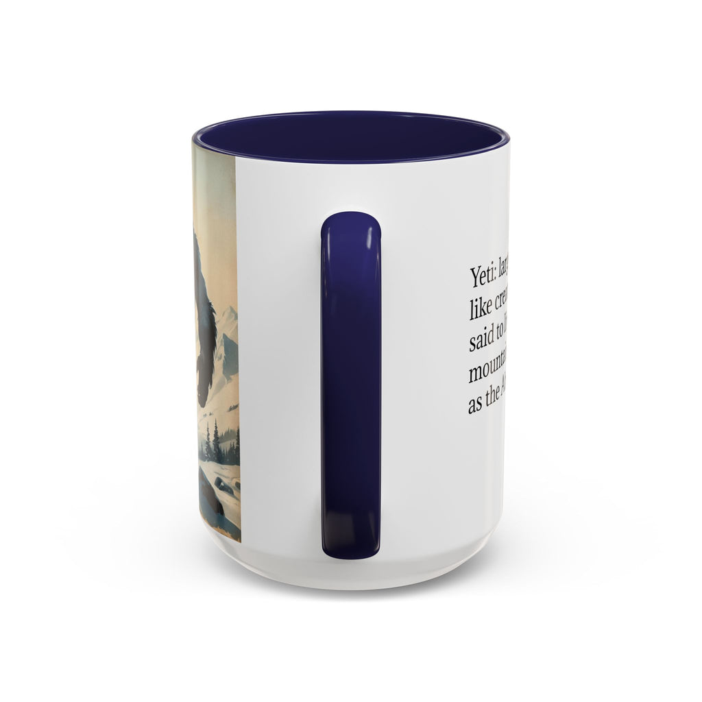 Abominable Snowman Ceramic Mug: Yeti Coffee Cup, Himalayan Mountain Cryptid, Bigfoot Camping Gift
