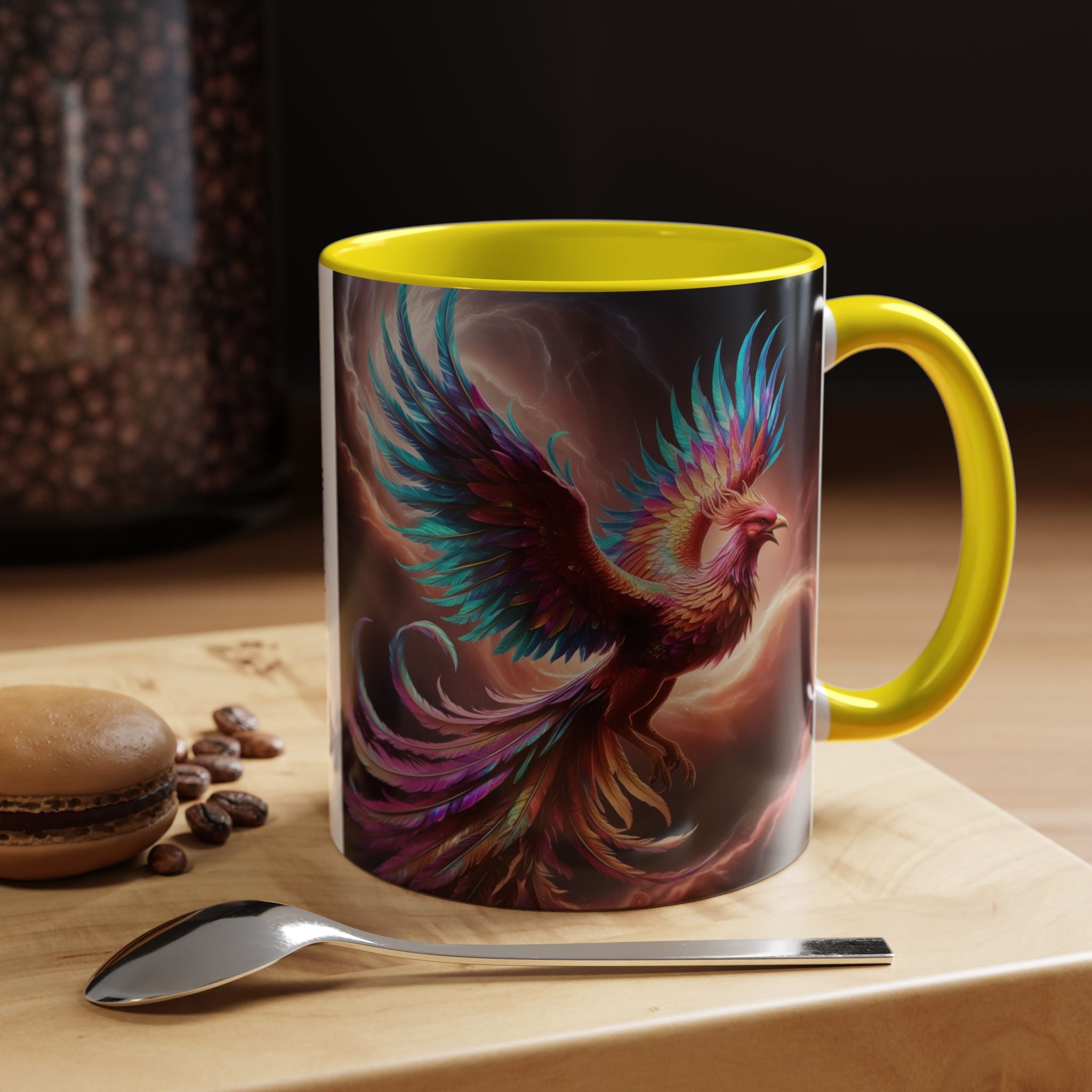 Phoenix Coffee Mug: Legendary Creature, Firebird Cryptid Coffee Cup, Renewal Rebirth