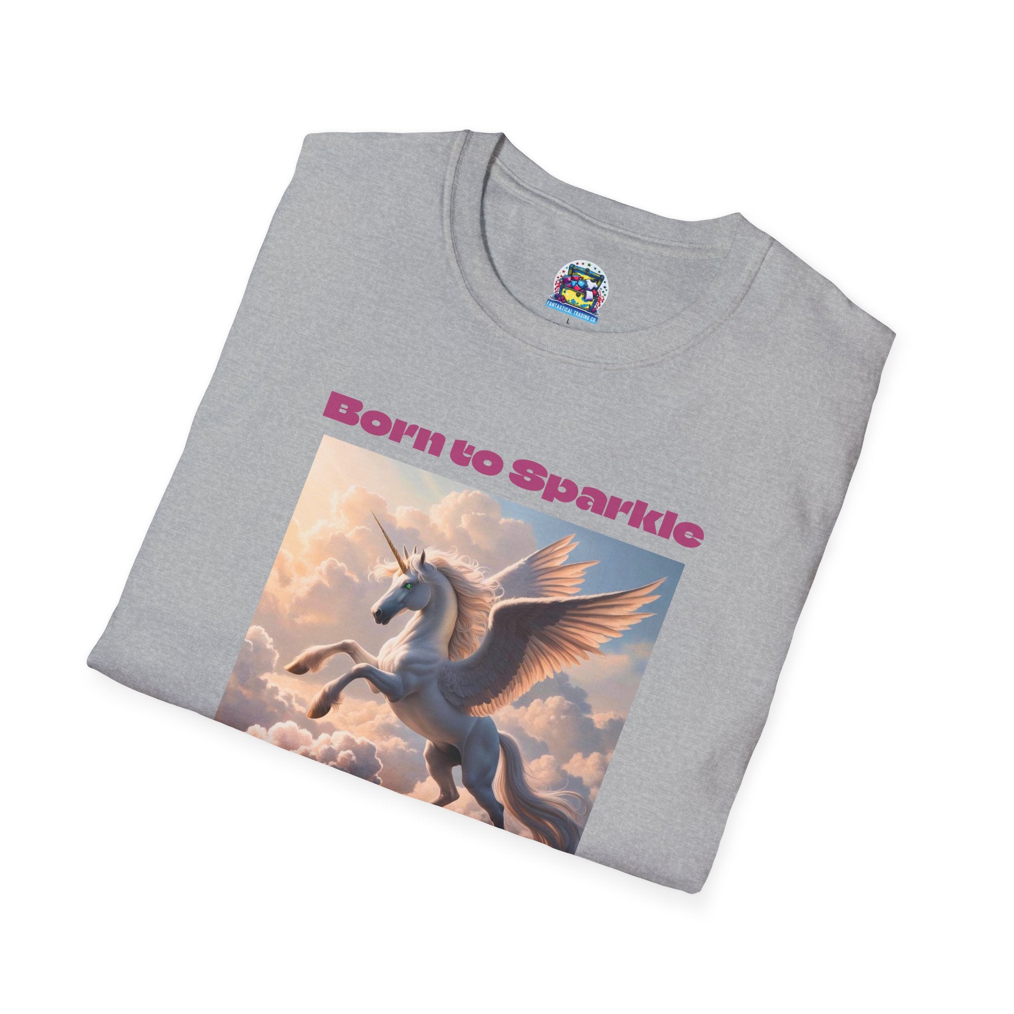 Unicorn Graphic Tee: Legendary Alicorn, Soft Cotton Shirt, Born to Sparkle