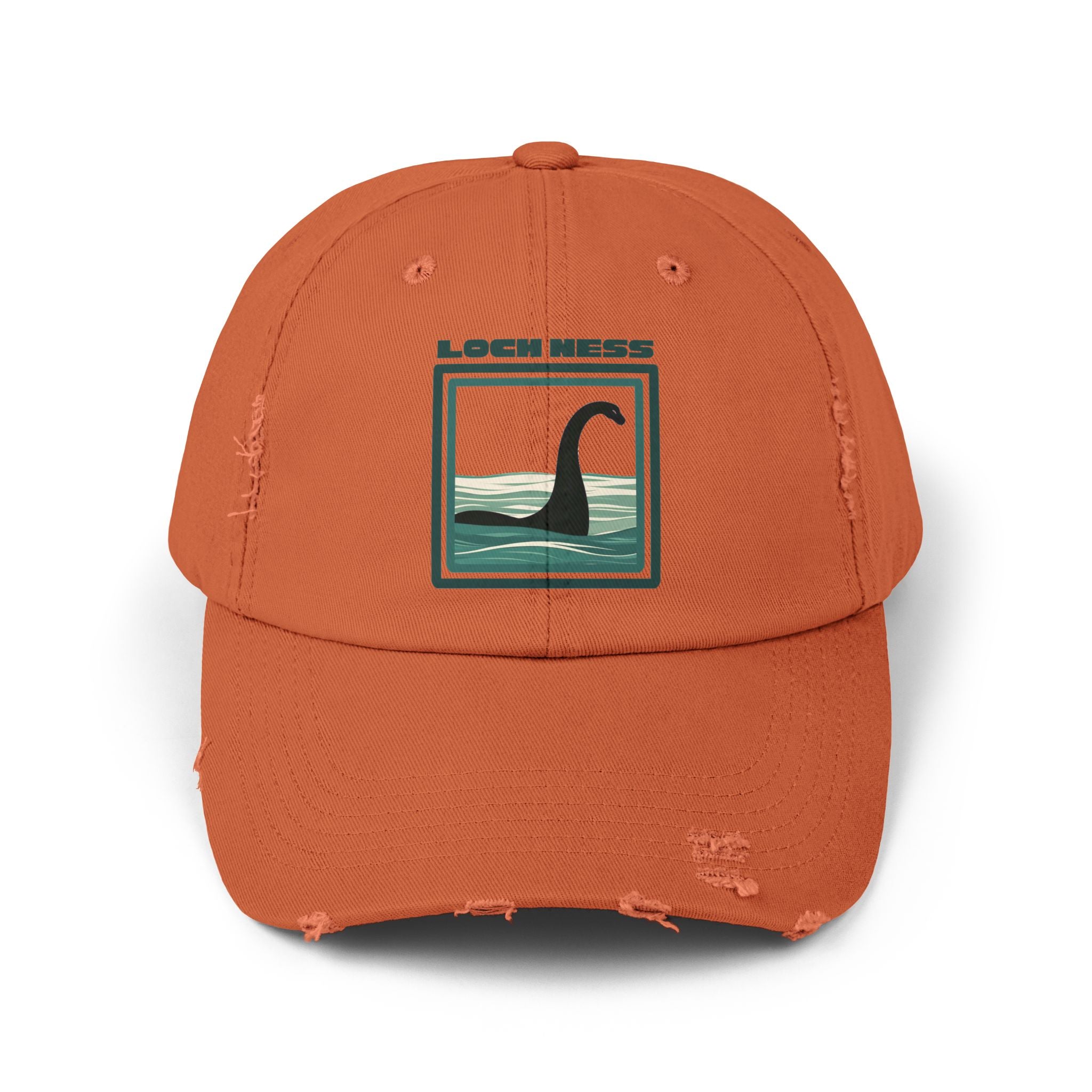 Loch Ness Monster: Unisex Distressed Cap, Adjustable Strap, Casual Outdoor Style (Green)