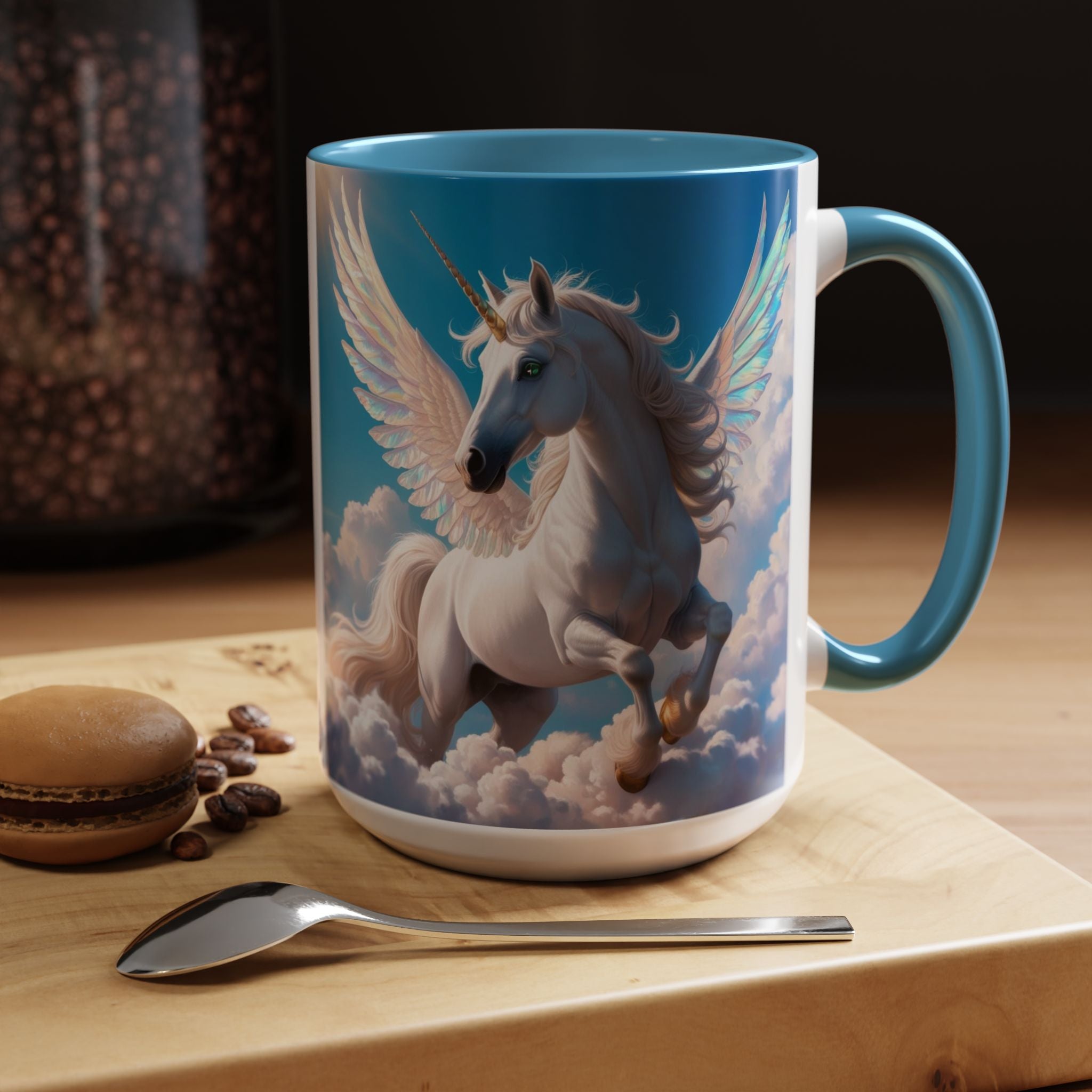 Unicorn Coffee Mug: Fairytale Alicorn, Mythical Creature, Enchanted Gift (Blue)
