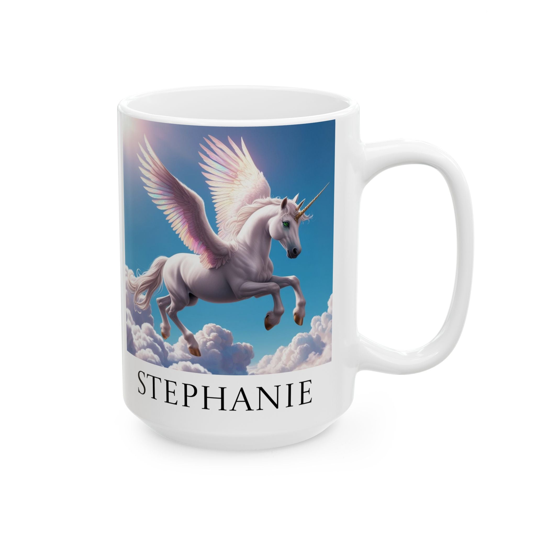 Personalized Unicorn Mug: Enchanted Alicorn, Mythical Creature, Customizable Gift