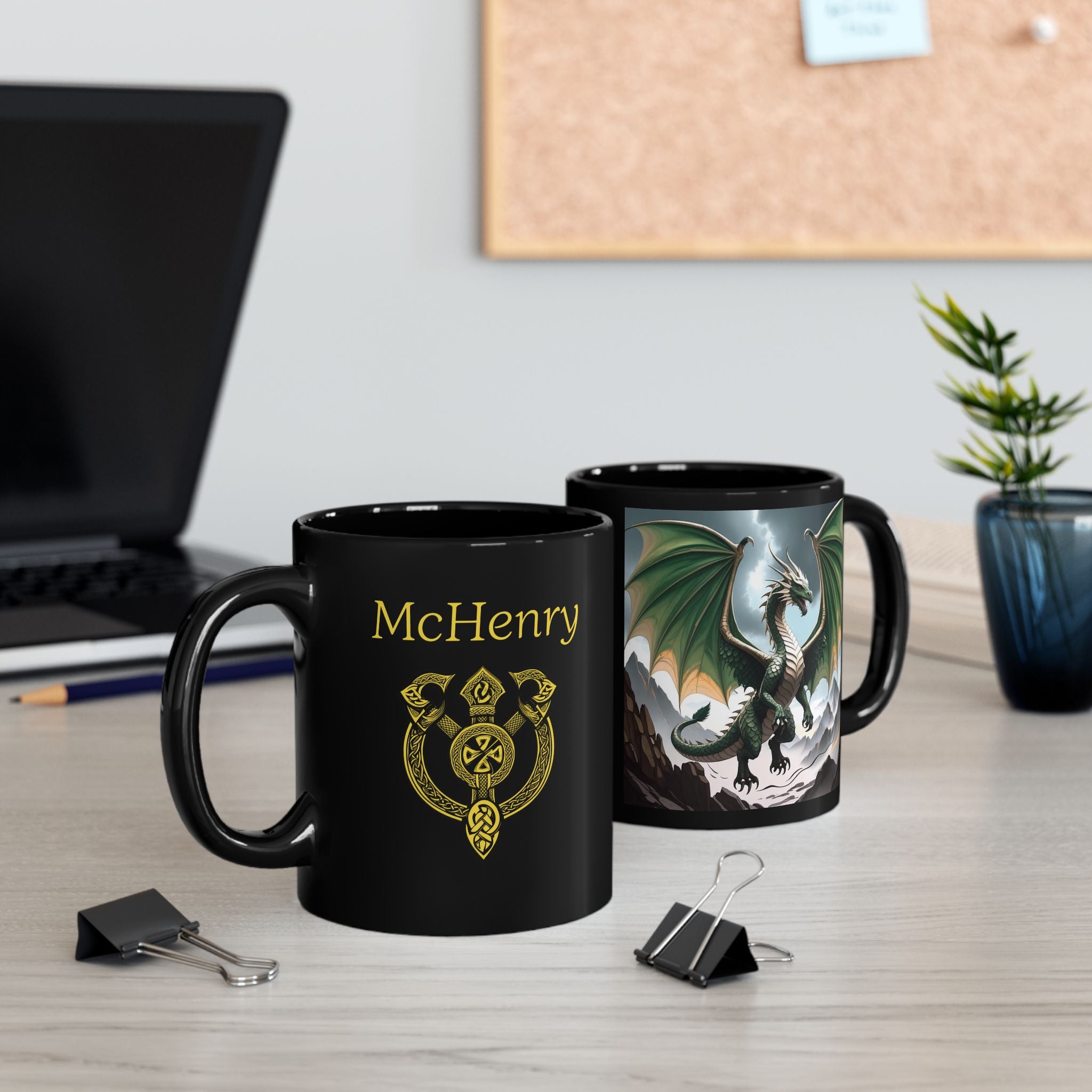 Customizable Dragon Coffee Mug: Personalized DnD Coffee Cup, Earth Drake