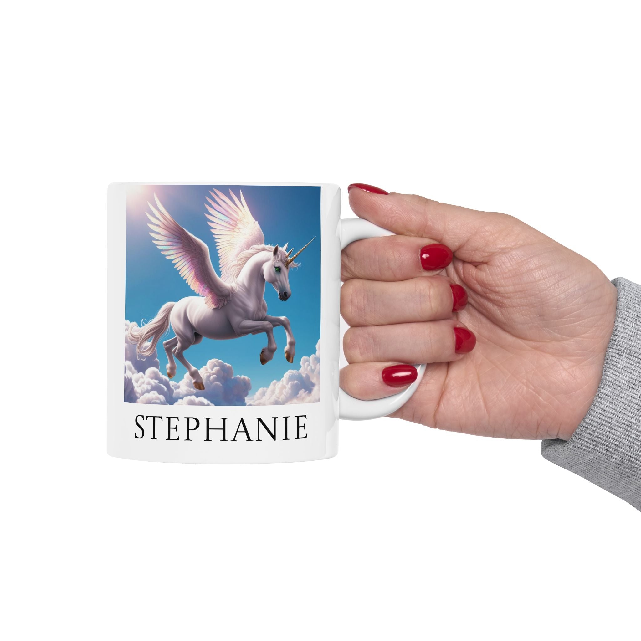 Personalized Unicorn Mug: Enchanted Alicorn, Mythical Creature, Customizable Gift