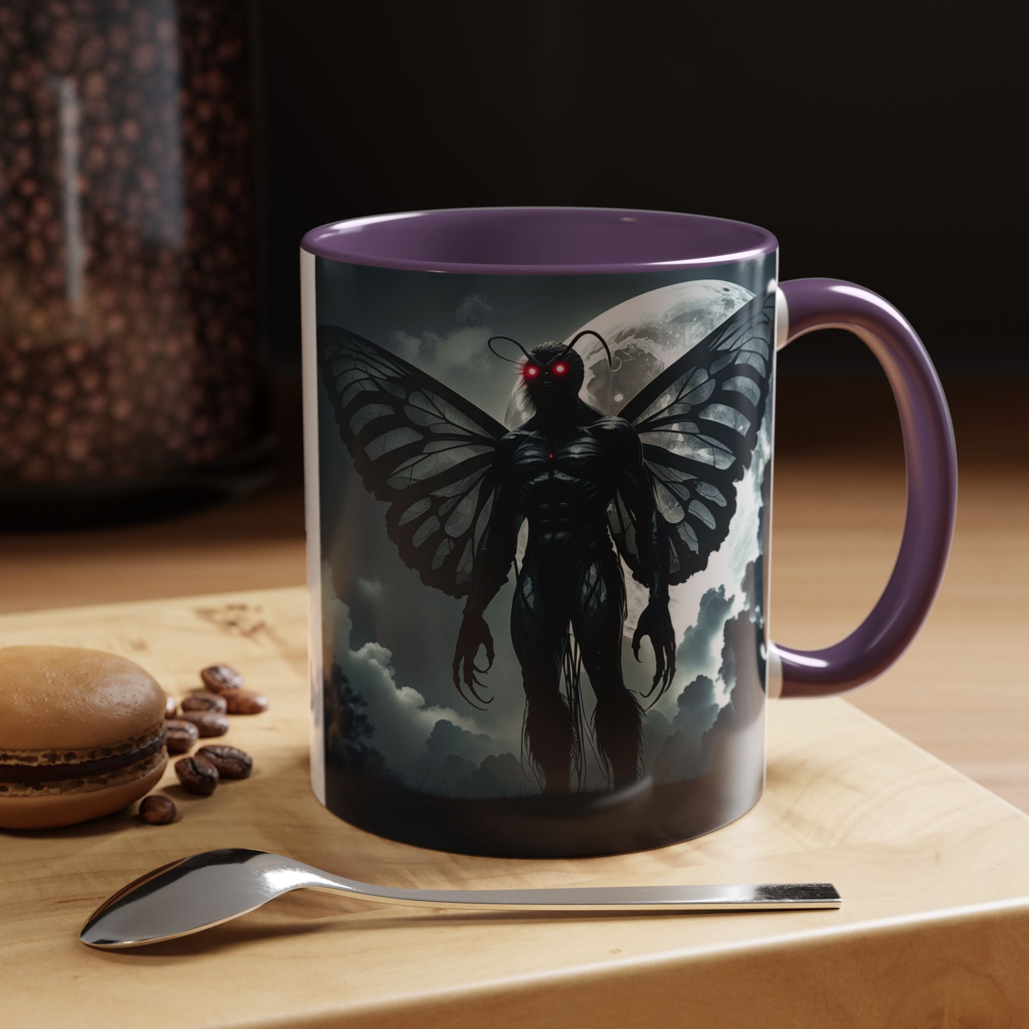 Mothman Coffee Mug: Supernatural Cryptid, Legendary Monster, Mugs for Men (Moon)